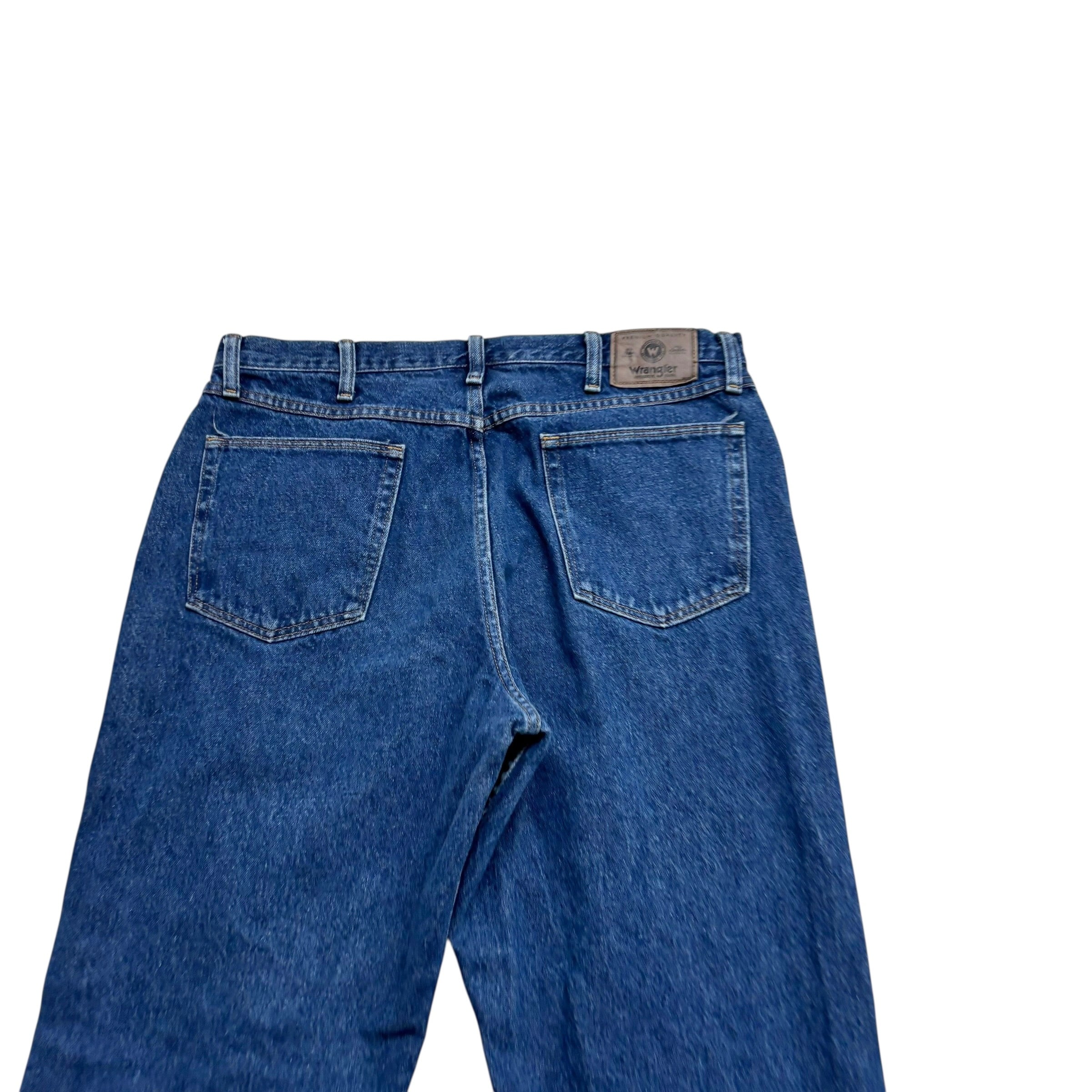 Wrangler Jeans W36 L32 Mens Dark Blue Relaxed Straight Fit Vintage Denim (E)