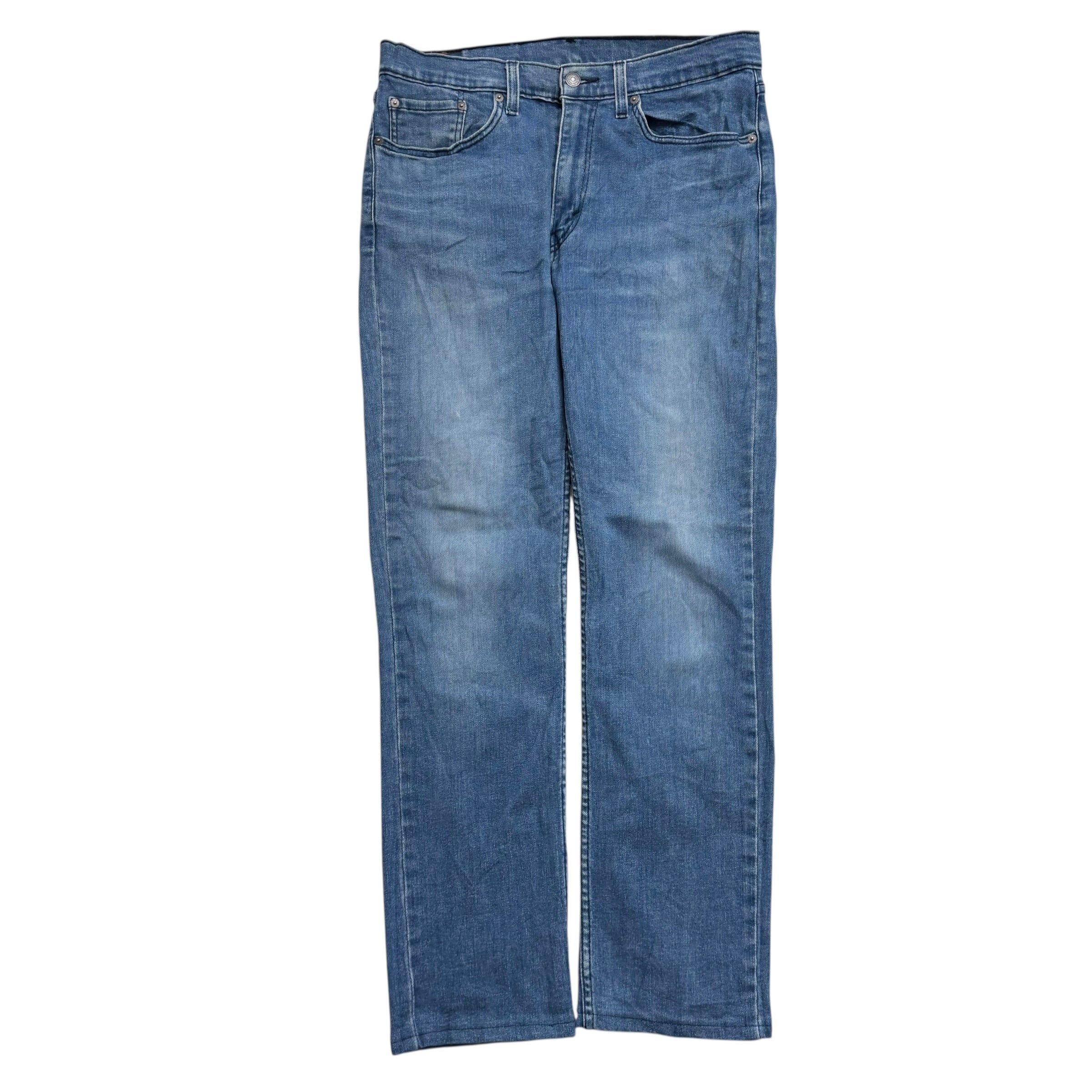 Levis 514 Jeans W34 L32 Mens Navy Blue Regular Straight Fit Stretch Denim