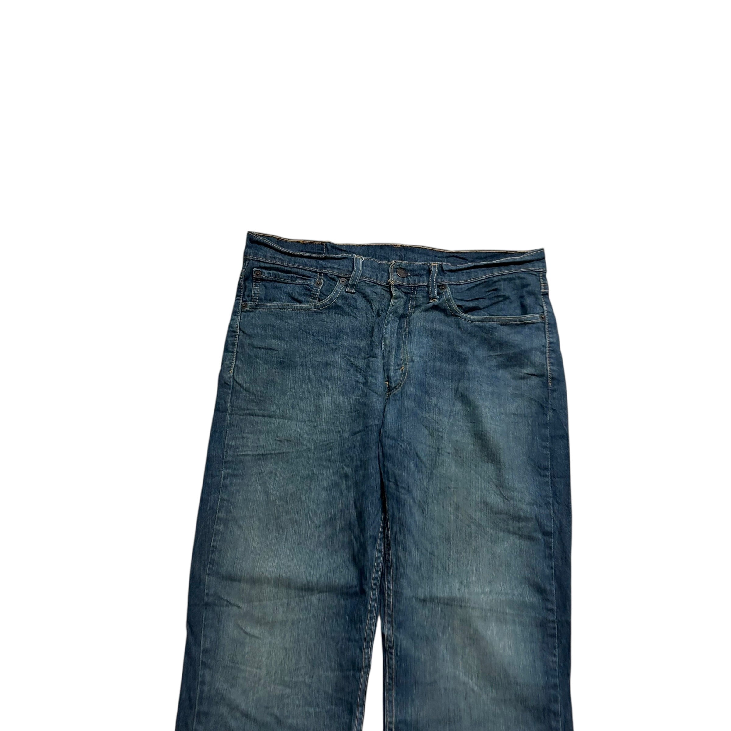 Levis 514 Jeans W34 L30 Mens Dark Blue Regular Straight Fit Stretch Denim