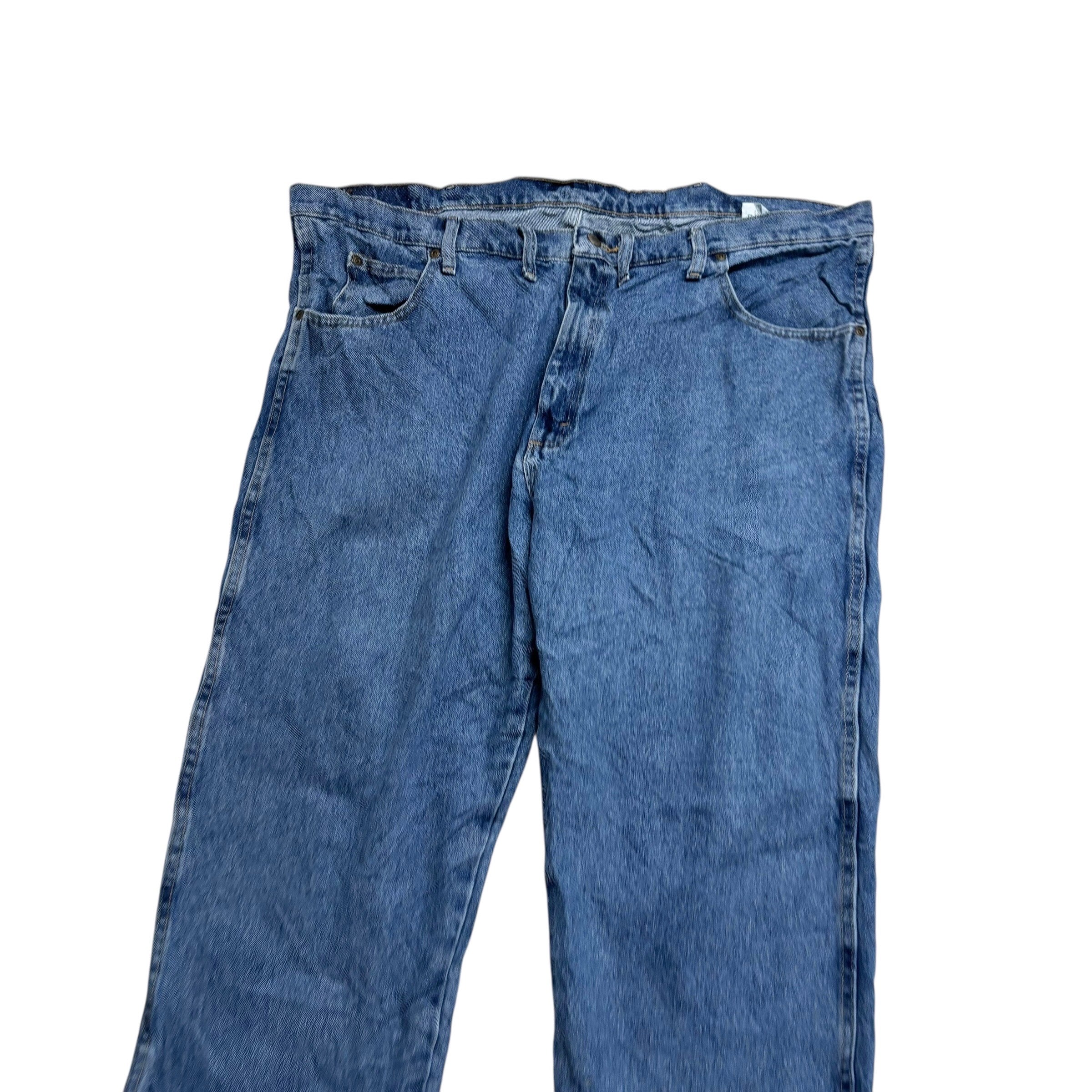 Wrangler Jeans W44 L32 Mens Mid Blue Regular Straight Fit Denim (E)