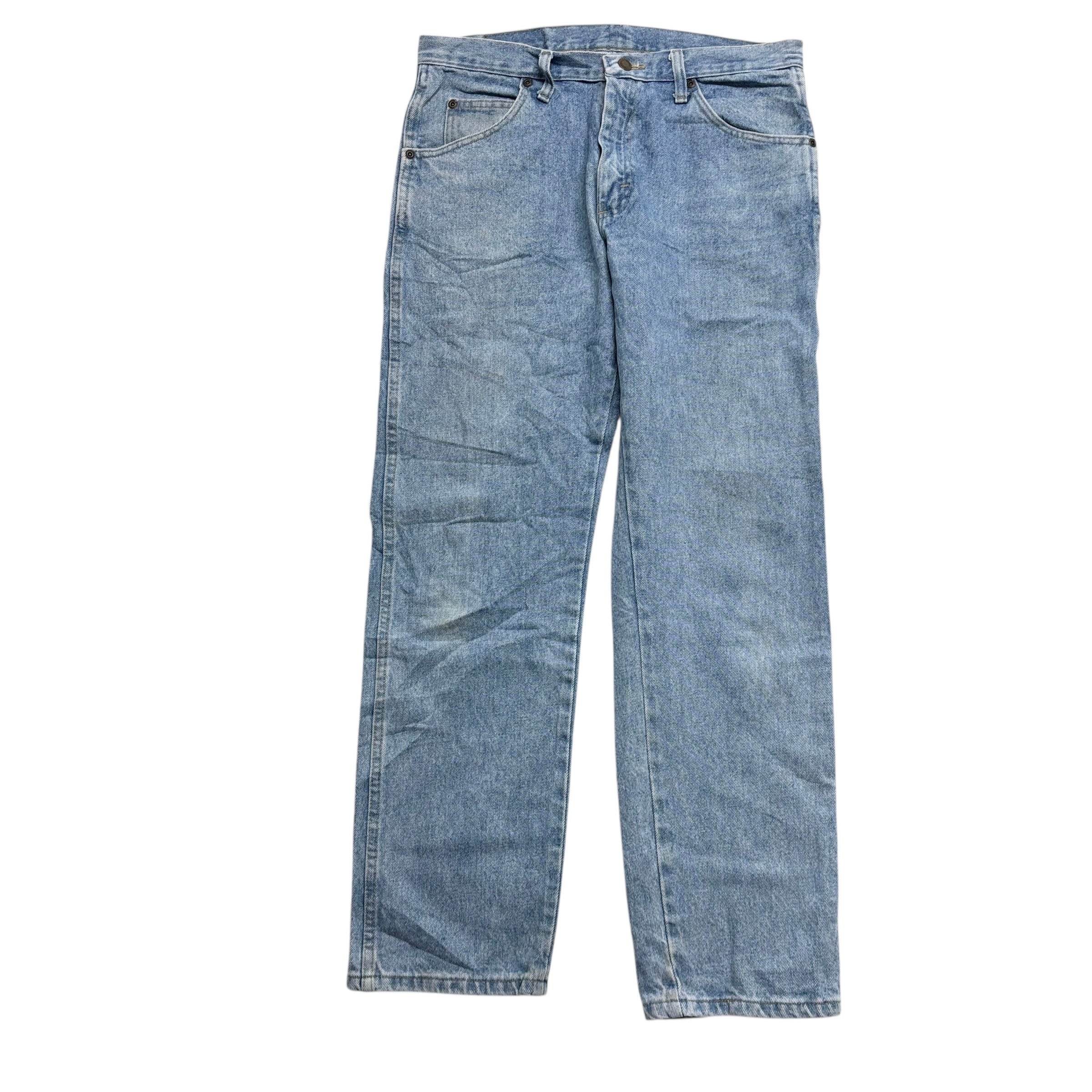 Wrangler Jeans W32 L30 Mens Light Blue Regular Straight Fit Vintage Denim (E)