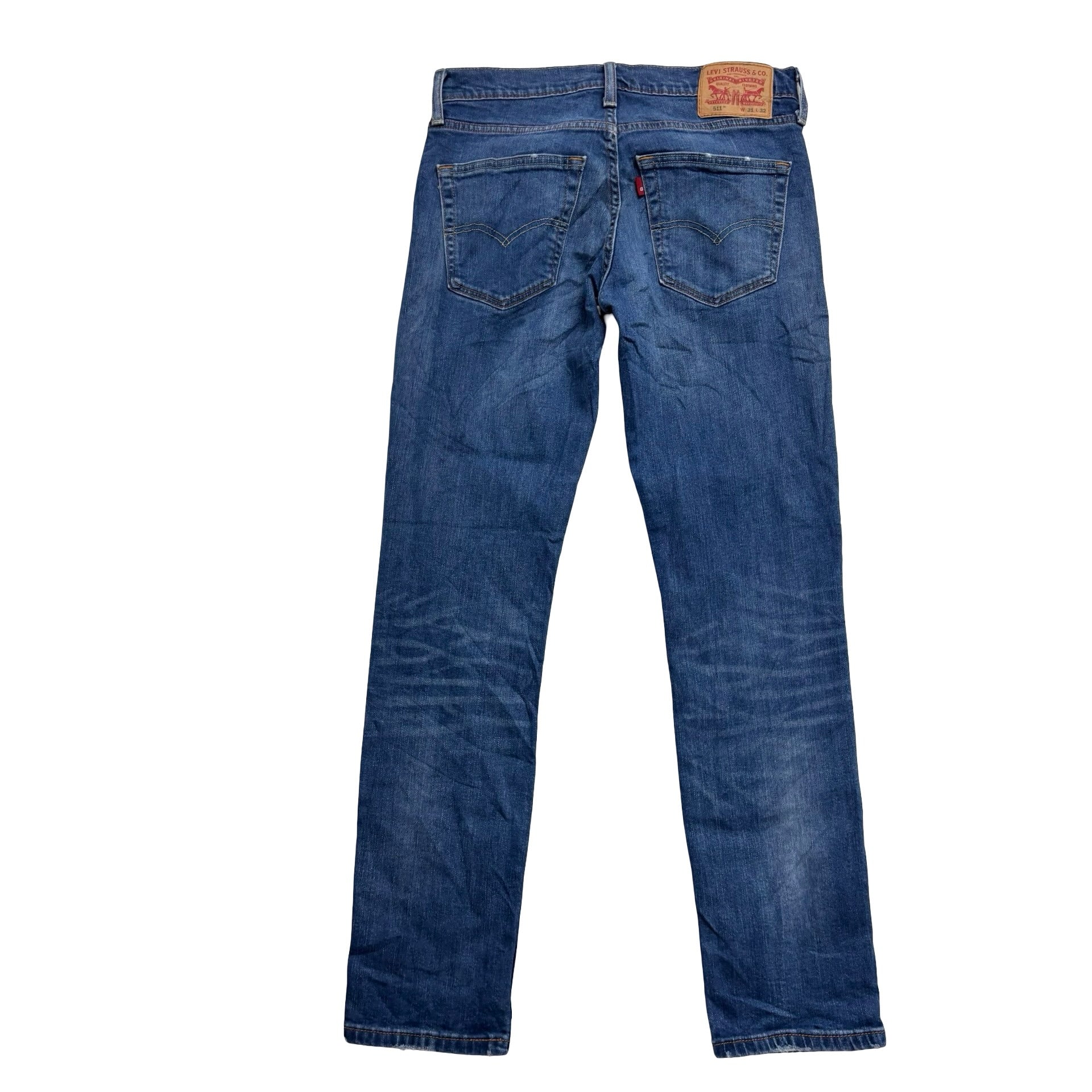 Levis 511 Jeans W31 L32 Mens Mid Blue Slim Fit Stretch Denim (E)