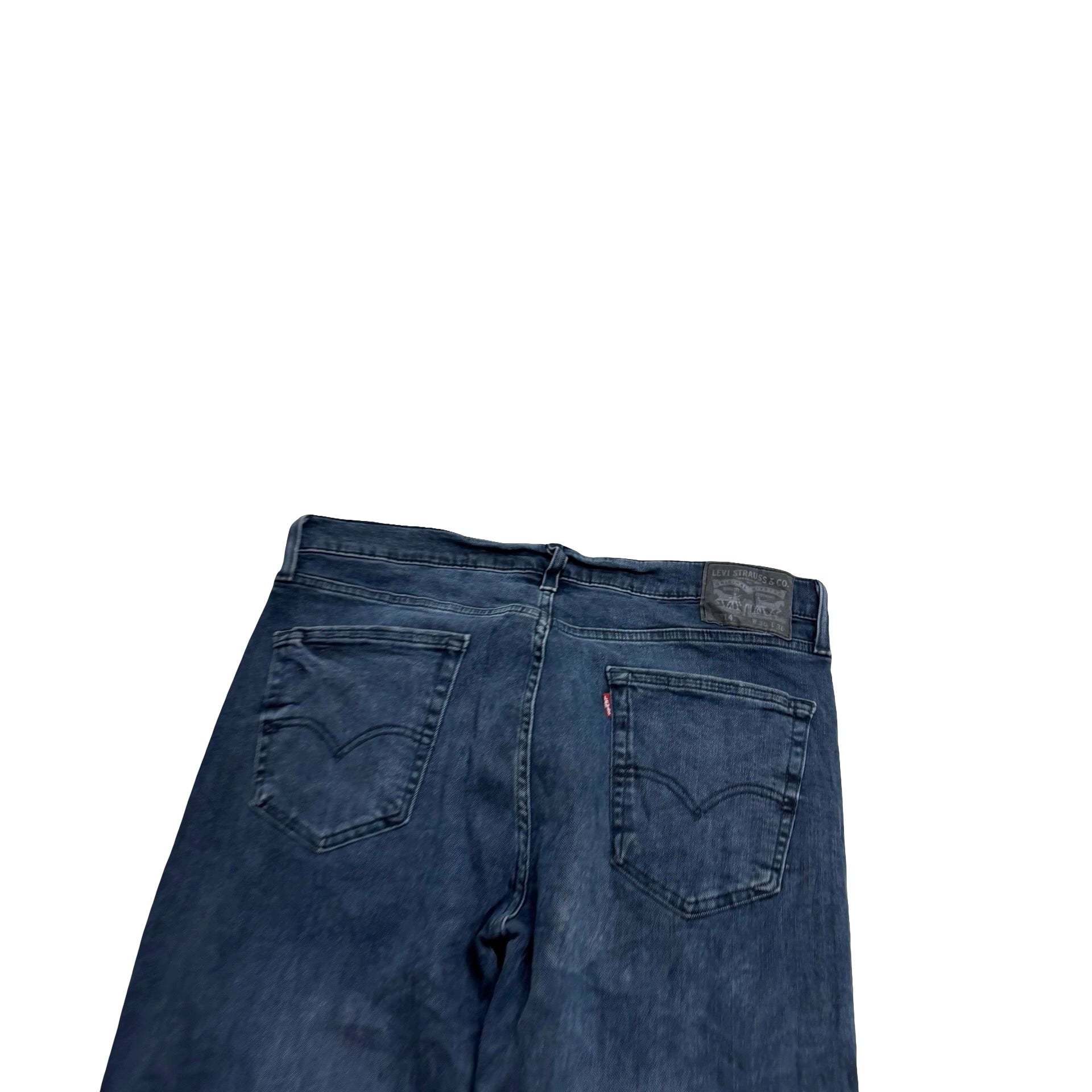 Levis 514 Jeans W36 L36 Mens Navy Blue Regular Straight Fit Stretch Denim (E)