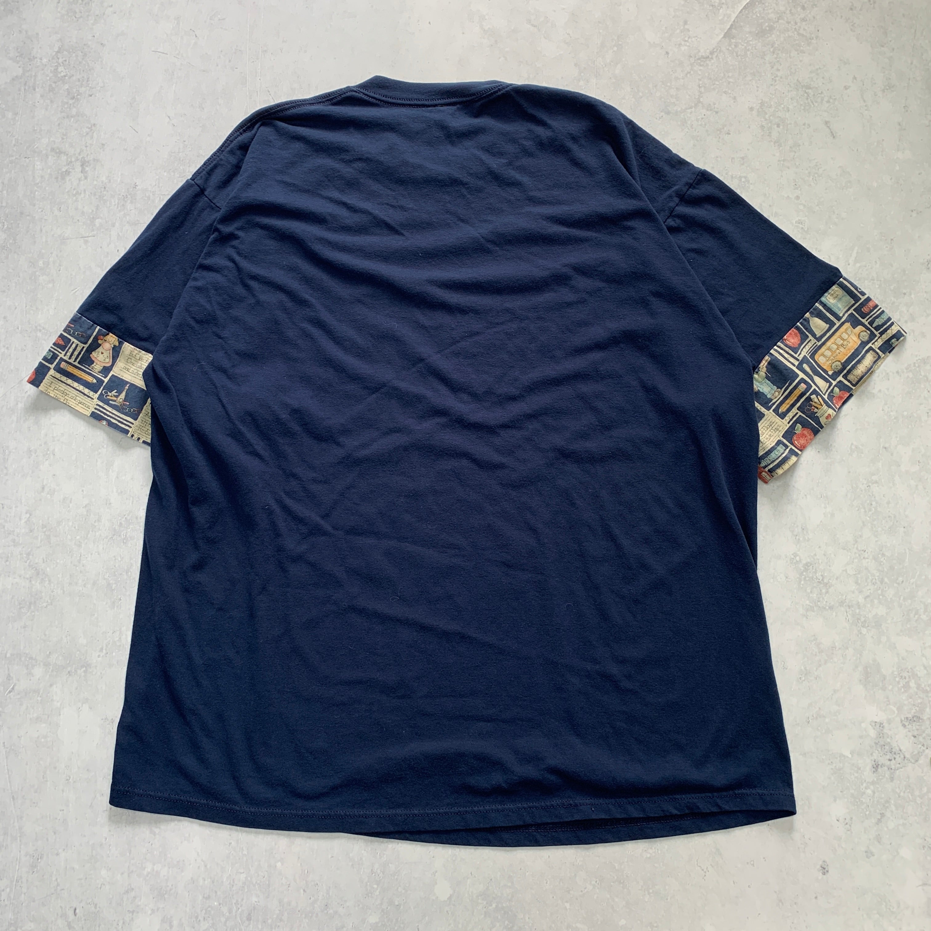 Vintage T Shirt Mens XXL Navy Blue Graphic Print 90s USA