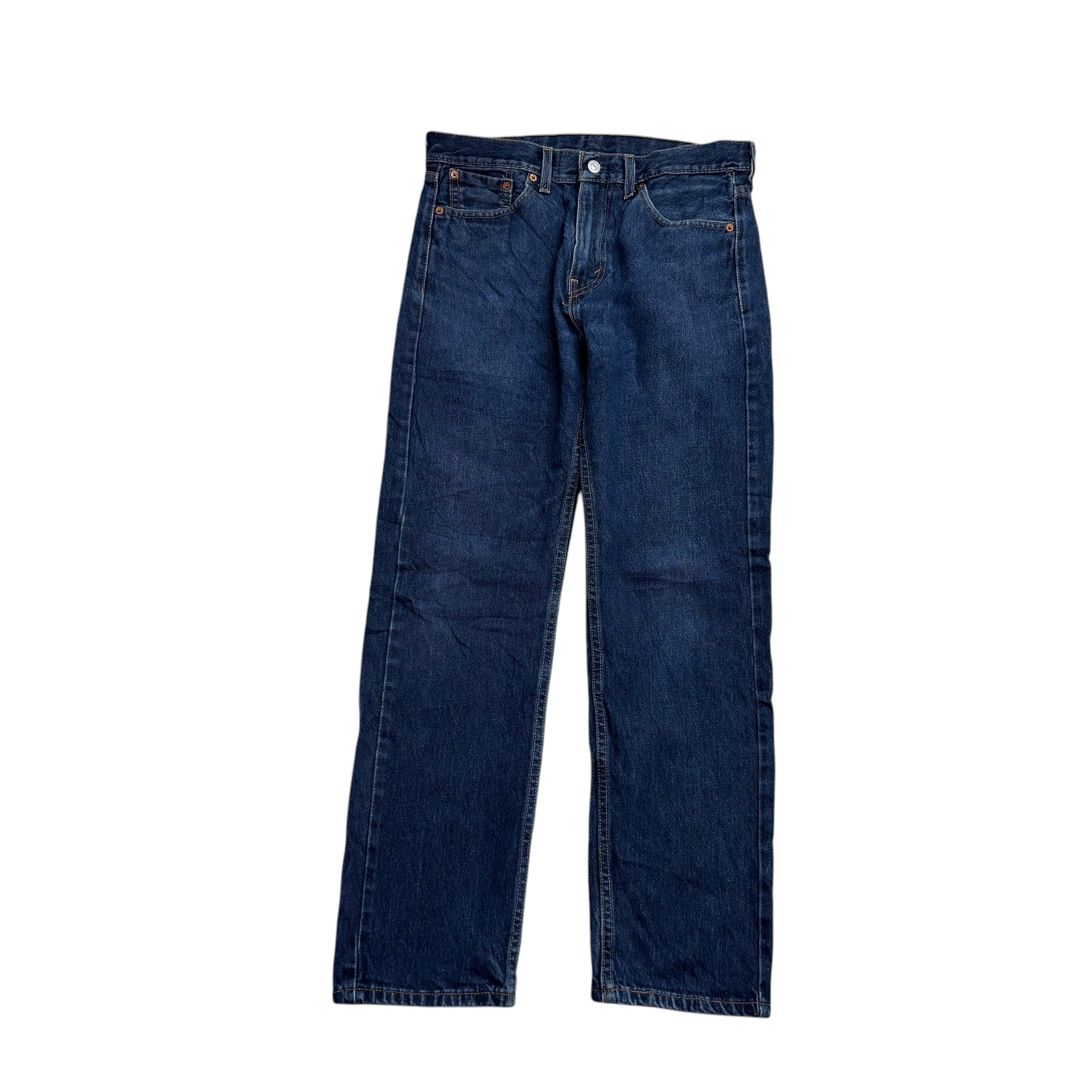Levis 505 Jeans W30 L30 Mens Mid Blue Regular Straight Fit Denim (E)