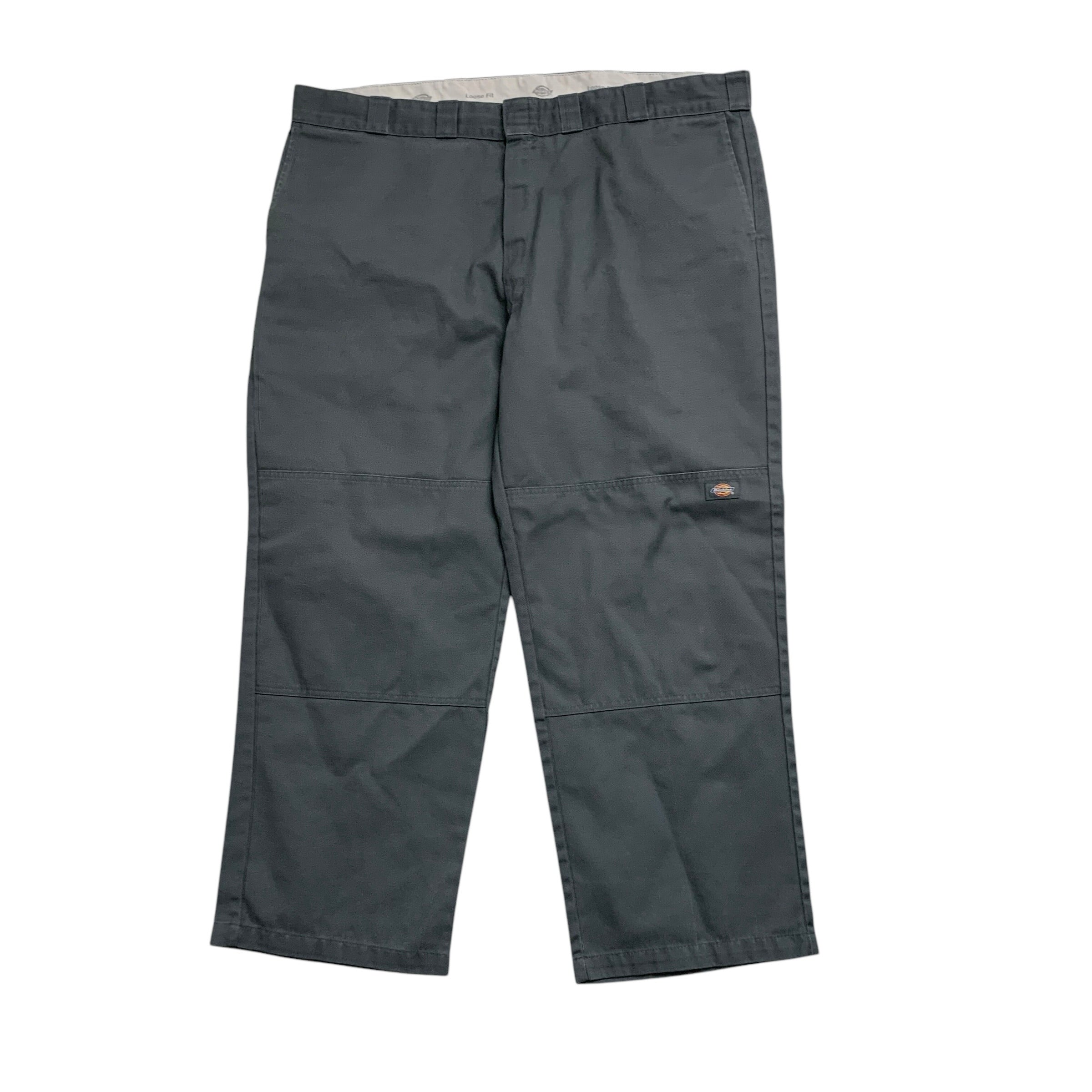 Dickies Double Knee Trousers W46 L30 Mens Grey Pants Baggy Relaxed Fit Workwear