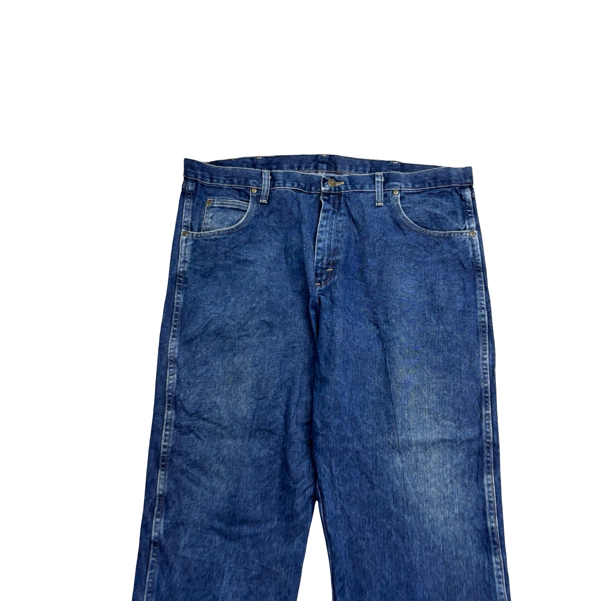 Wrangler Jeans W42 L27 Mens Dark Blue Relaxed Straight Fit Vintage Denim (E)