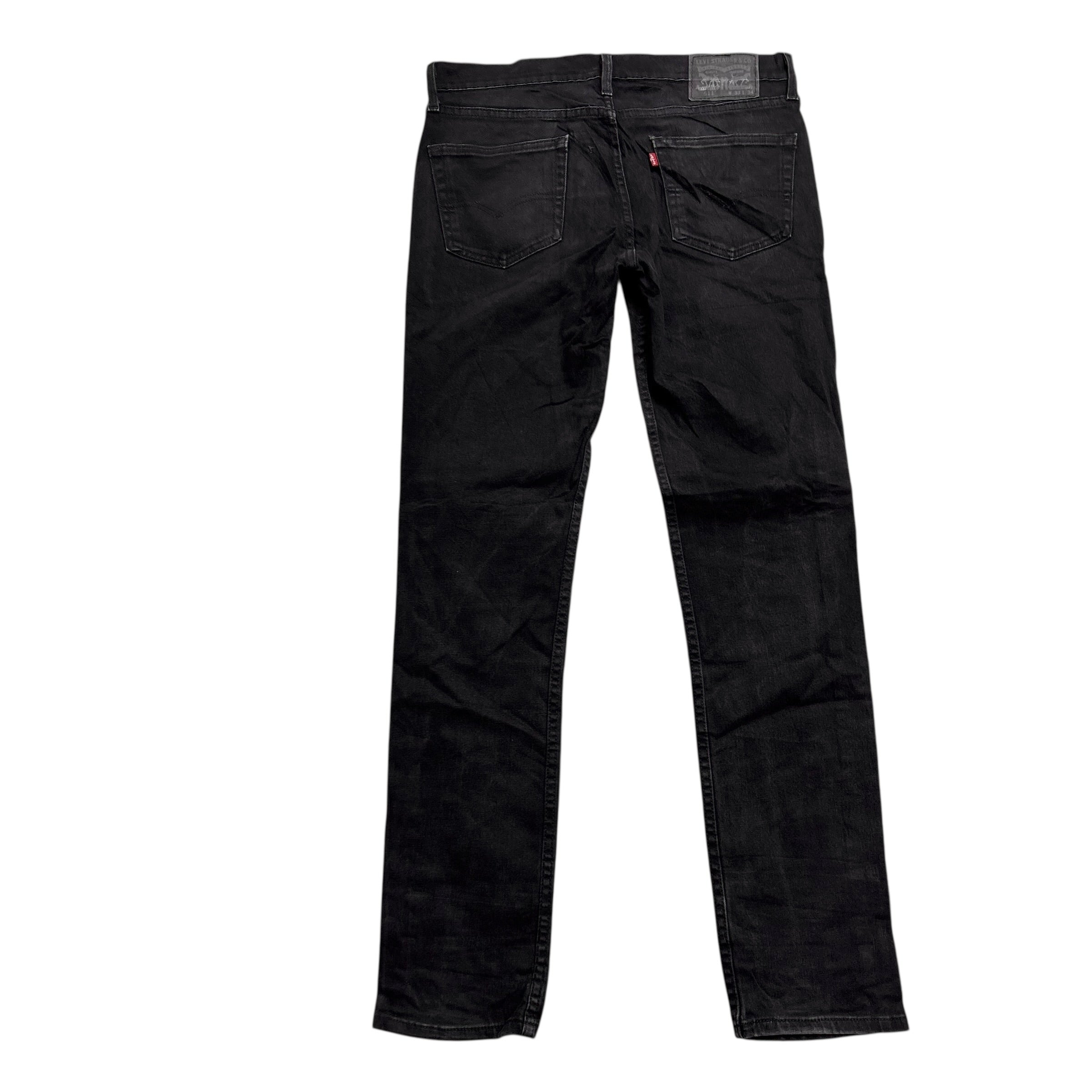 Levis 511 Jeans W33 L34 Mens Black Slim Fit Stretch Denim