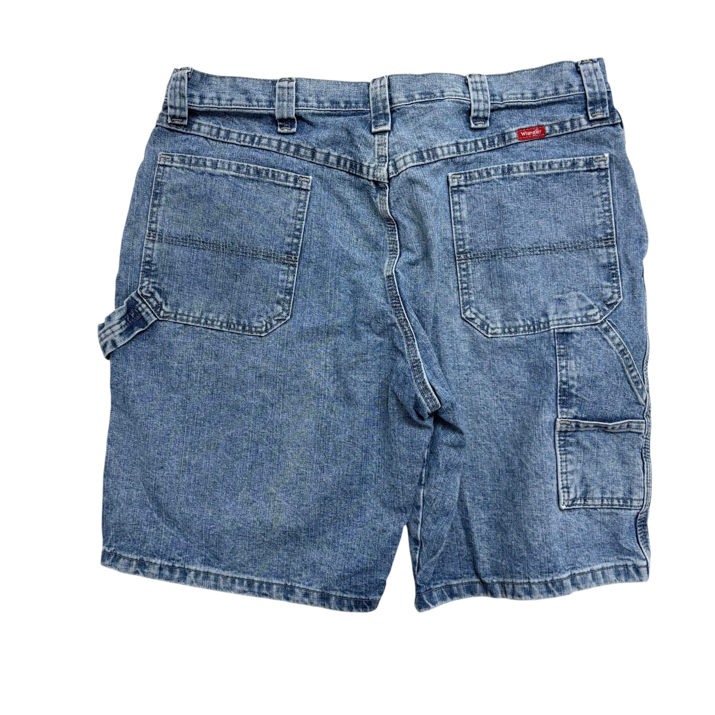 Wrangler Baggy Jorts W36 Mens Light Blue Denim Shorts Relaxed Carpenter (E)