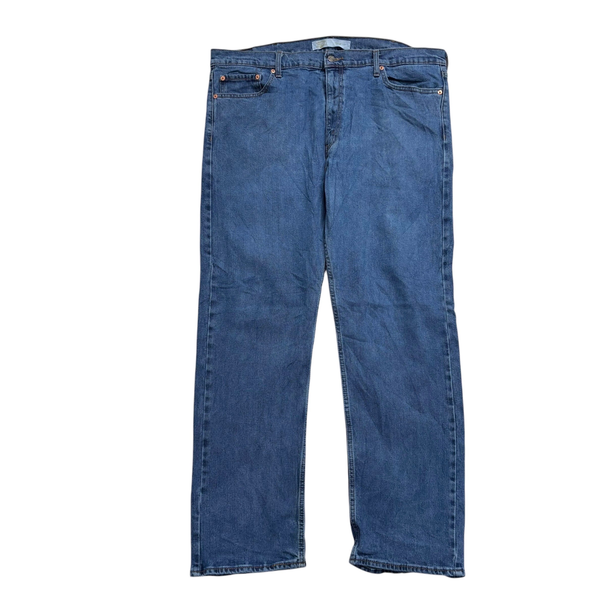 Levis Signature Jeans W42 L32 Mens Mid Blue Regular Straight Fit Stretch Denim