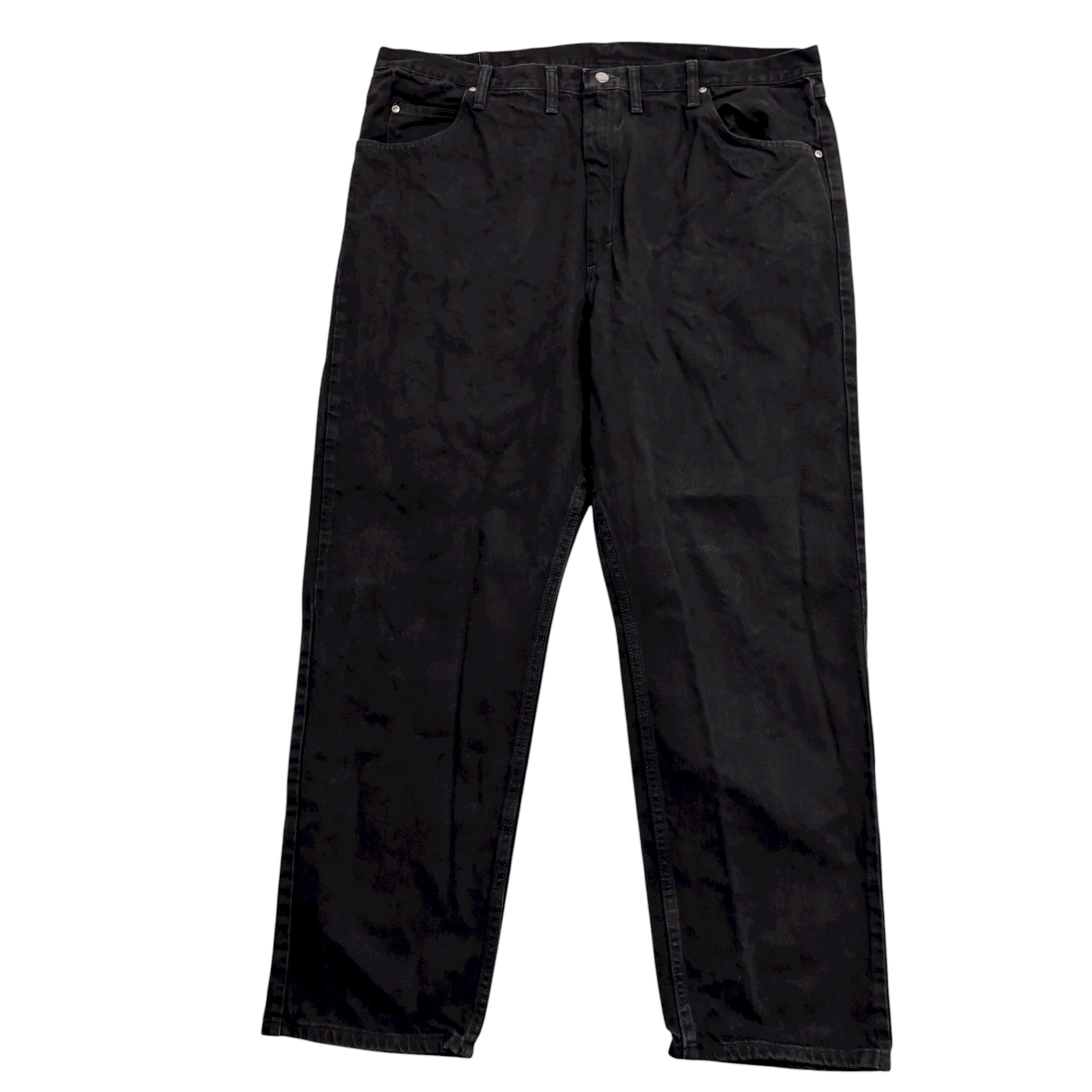 Wrangler Jeans W44 L32 Mens Black Relaxed Straight Fit Baggy Denim (E)