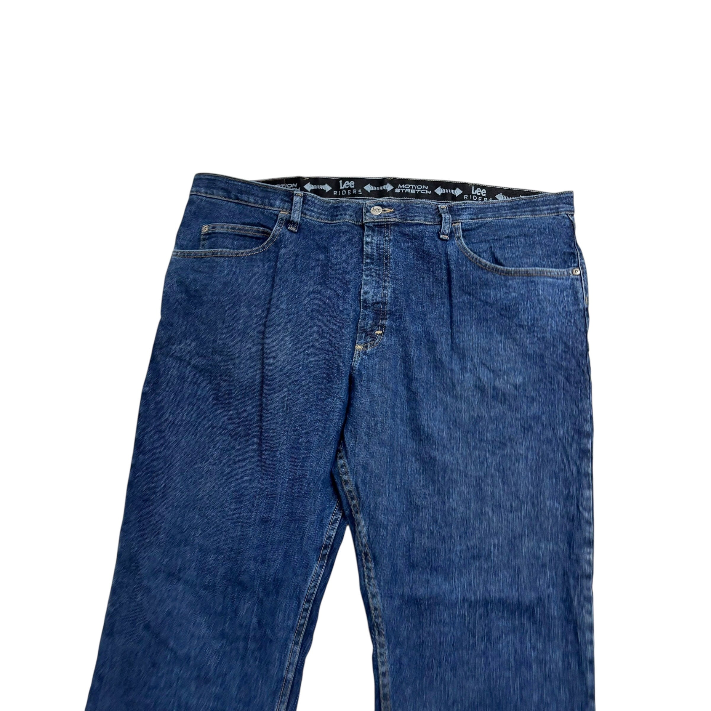Lee Jeans W44 L32 Mens Dark Blue Regular Straight Fit Stretch Denim (E)