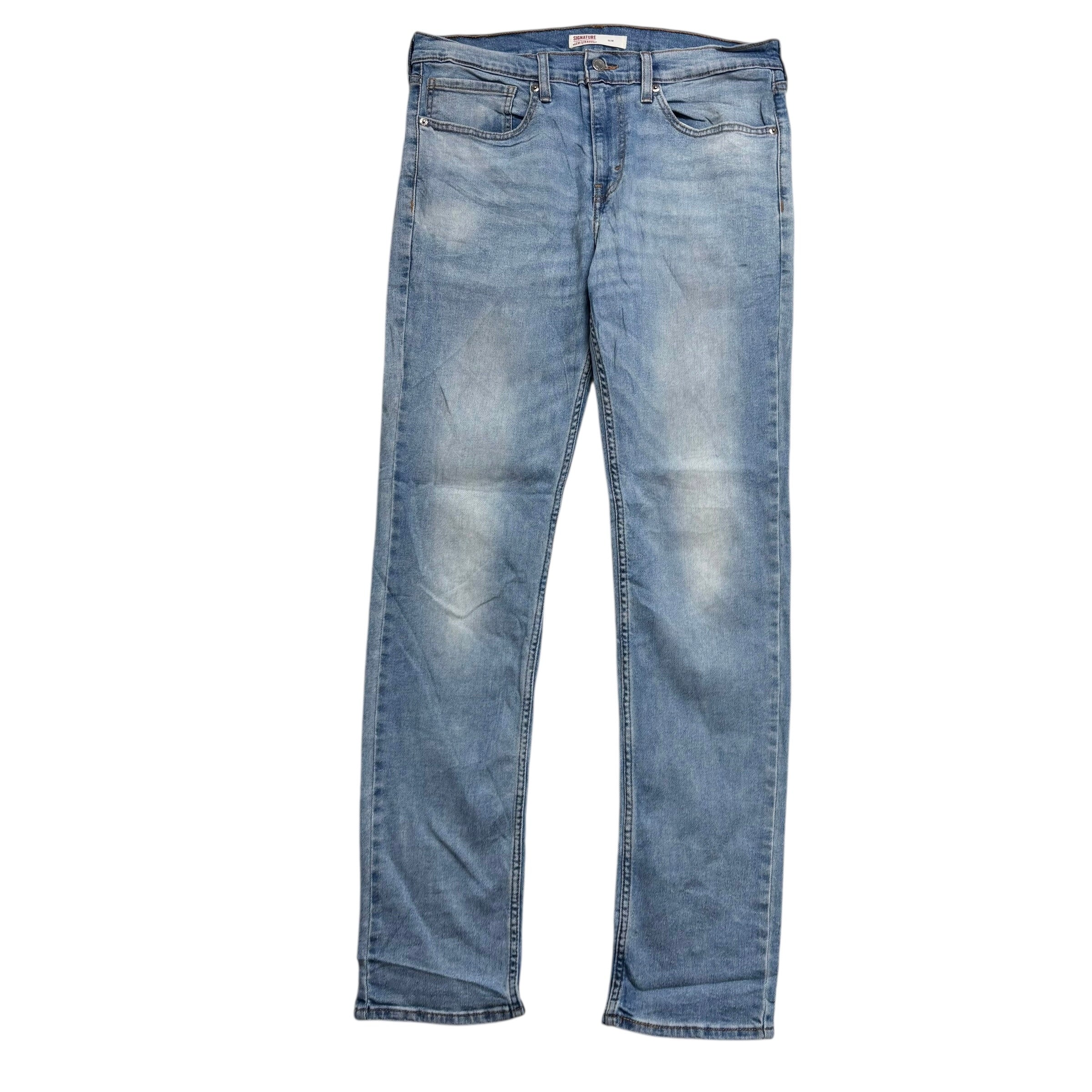 Levis Signature Jeans W34 L34 Mens Light Blue Slim Fit Stretch Denim (E)