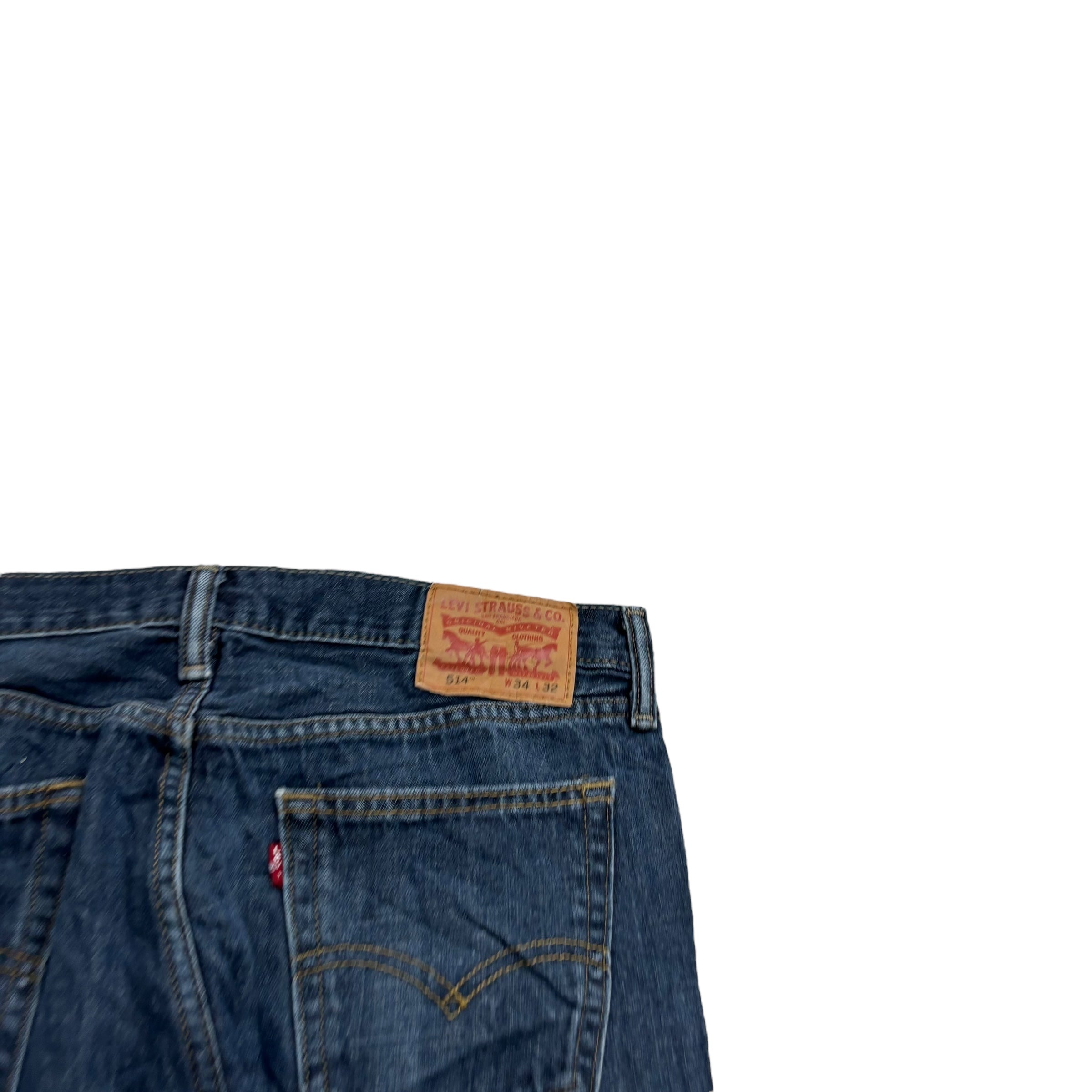 Levis 514 Jeans W34 L32 Mens Dark Blue Regular Straight Fit Denim