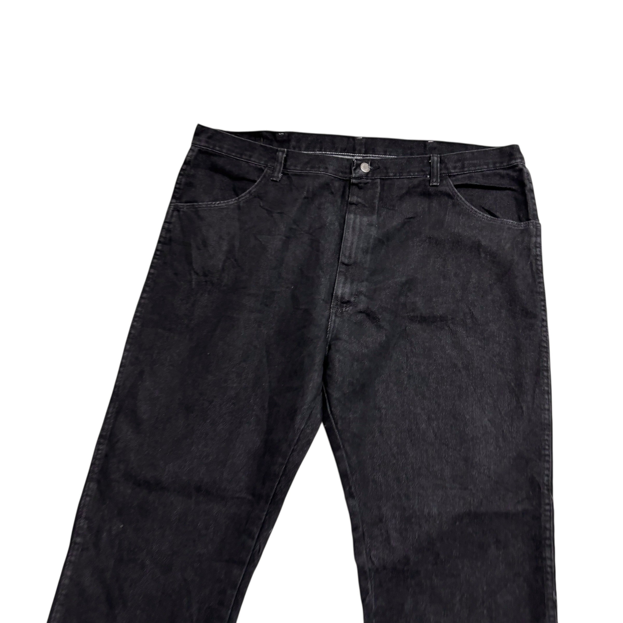 Wrangler Jeans W42 L30 Mens Black Relaxed Straight Fit Vintage Denim (E)