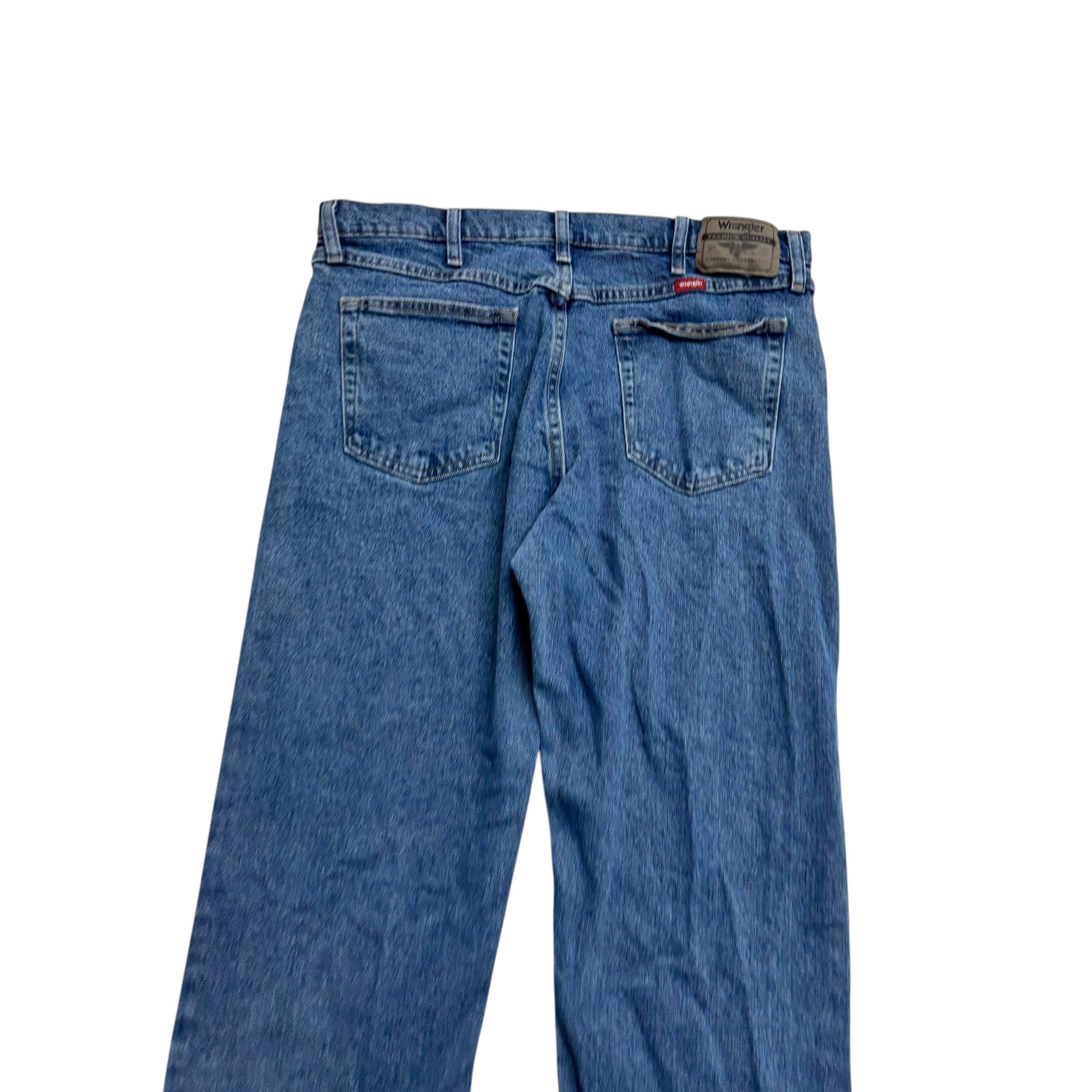 Wrangler Jeans W36 L29 Mens Mid Blue Regular Straight Fit Stretch Denim (E)