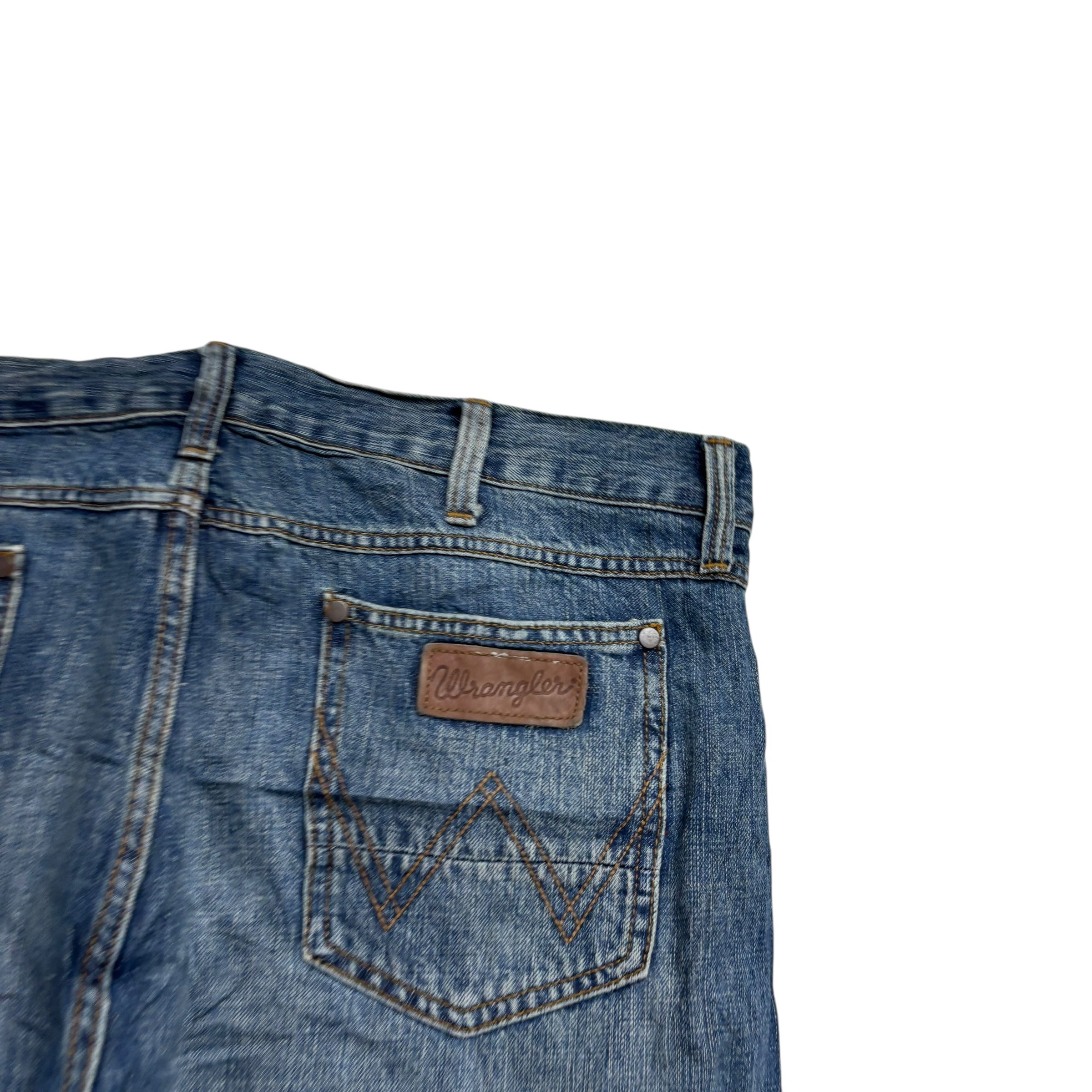 Wrangler Jeans W38 L34 Mens Dark Blue Regular Straight Fit Denim (E)