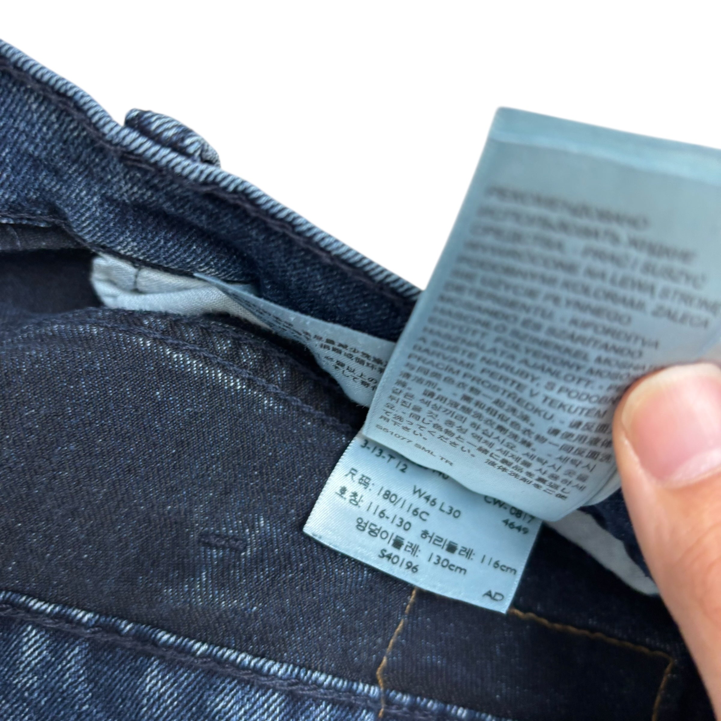 Levis 550 Jeans W46 L30 Mens Navy Blue Relaxed Straight Fit Stretch Denim (E)