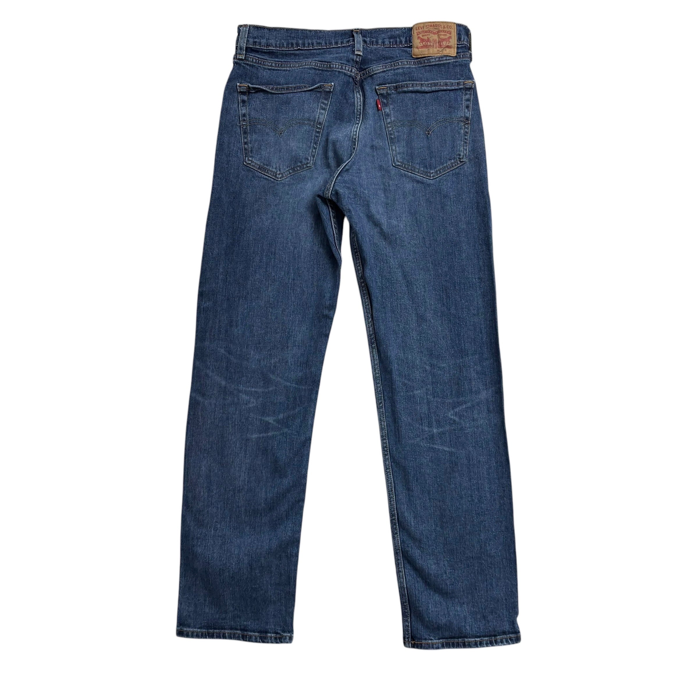 Levis 505 Jeans W32 L31 Mens Mid Blue Regular Straight Fit Stretch Denim (E)