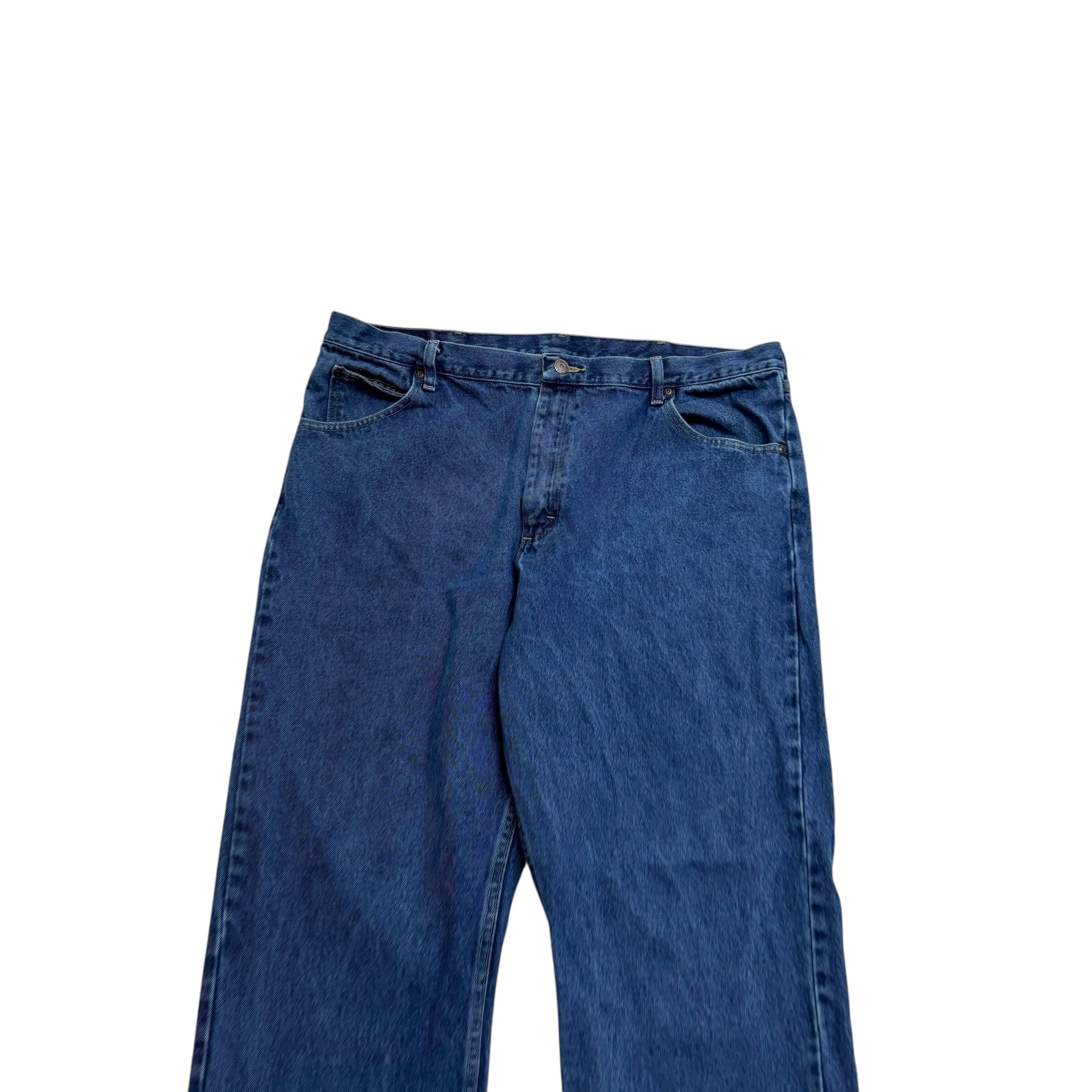 Wrangler Jeans W40 L34 Mens Mid Blue Relaxed Straight Fit Denim (E)