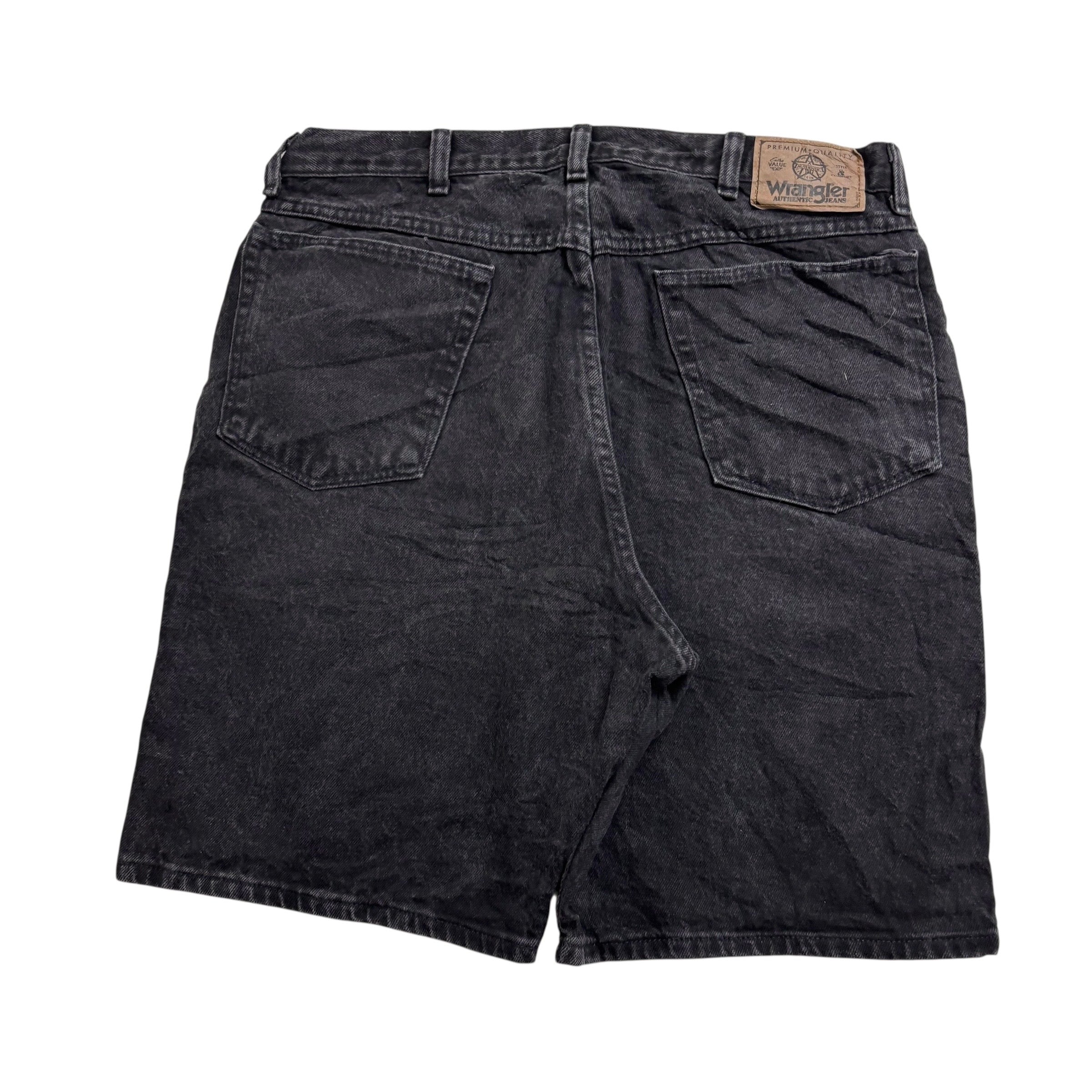 Vintage Wrangler Baggy Jorts W32 Mens Denim Shorts Black Relaxed Fit (E)