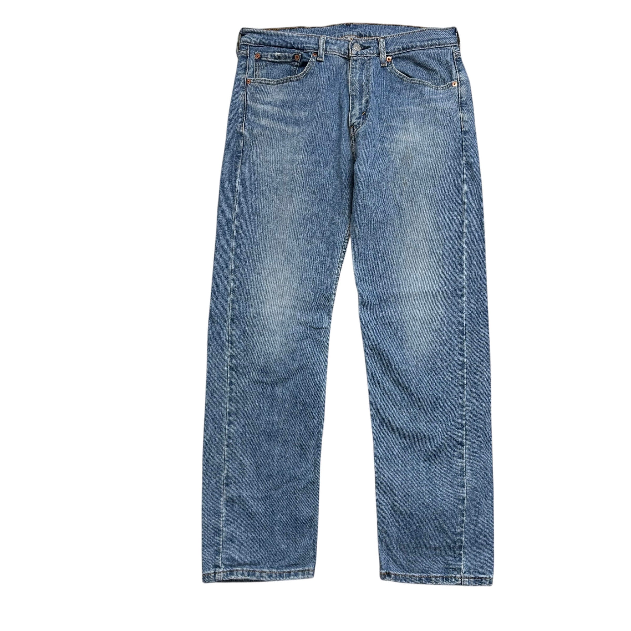 Levis 505 Jeans W33 L30 Mens Light Blue Regular Straight Fit Stretch Denim