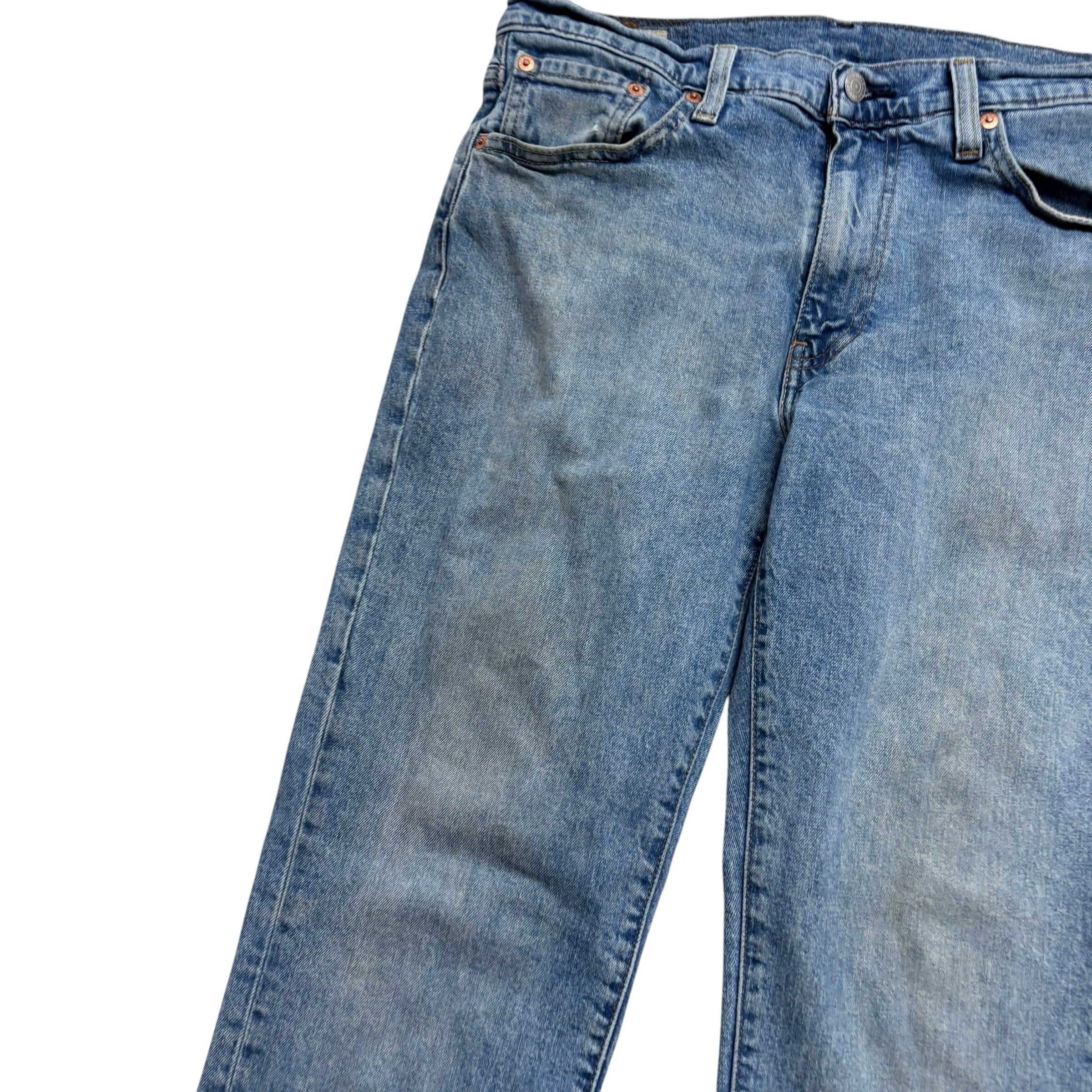 Levis 541 Jeans W32 L31 Mens Mid Blue Athletic Tapered Fit Stretch Denim (F)