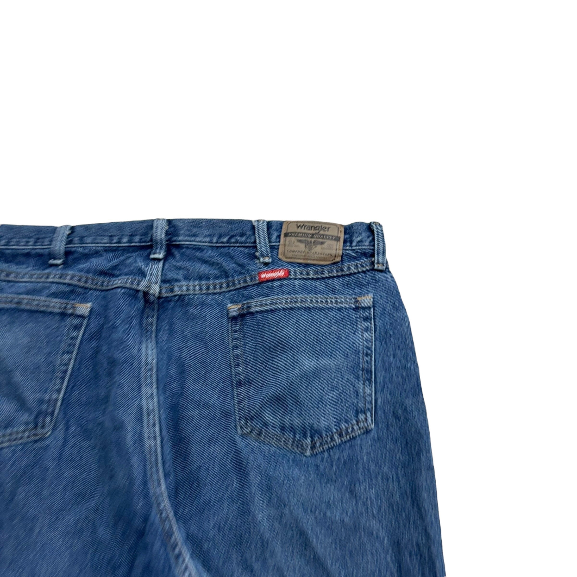 Wrangler Jeans W42 L30 Mens Mid Blue Relaxed Straight Fit Baggy Denim (E)