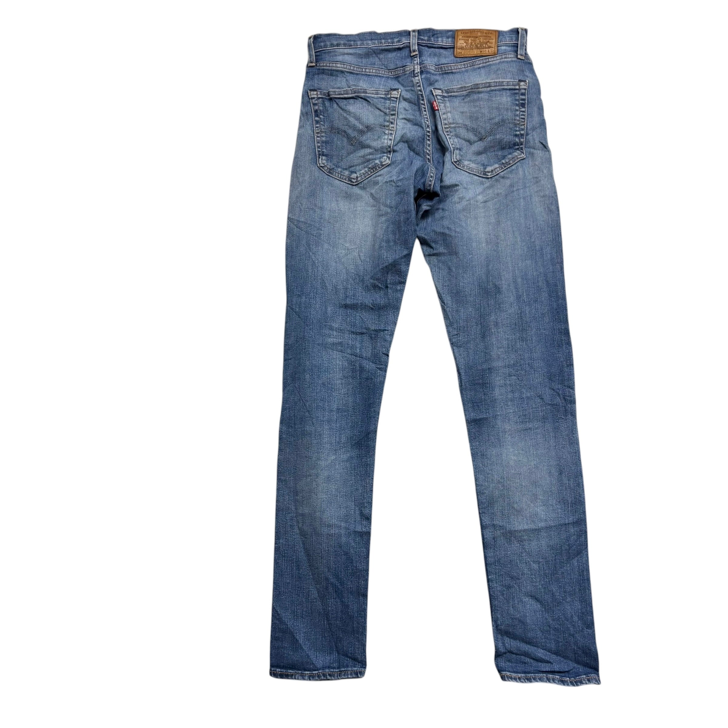 Levis 512 Jeans W30 L34 Mens Mid Blue Slim Tapered Fit Stretch Distressed (F)