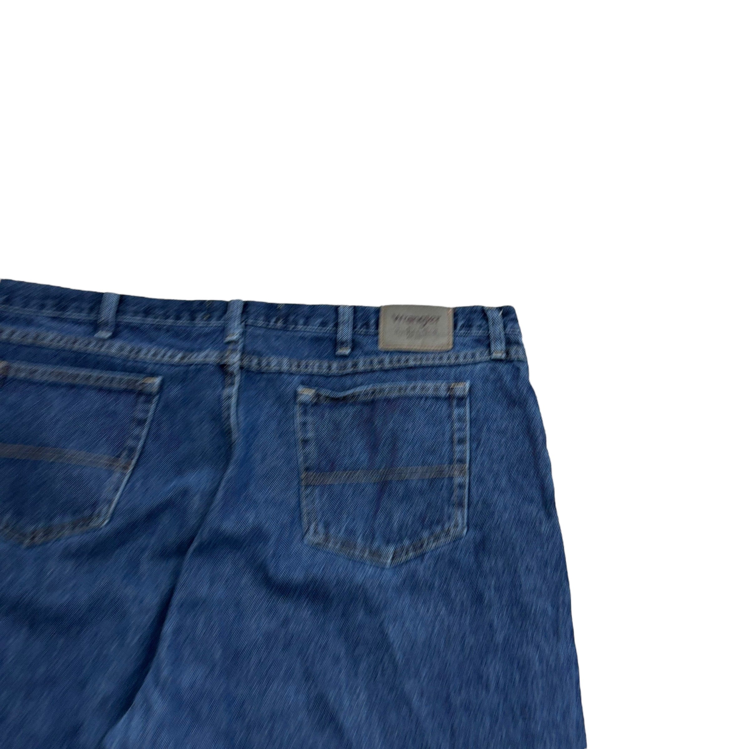 Wrangler Jeans W44 L32 Mens Mid Blue Relaxed Straight Fit Denim (E)