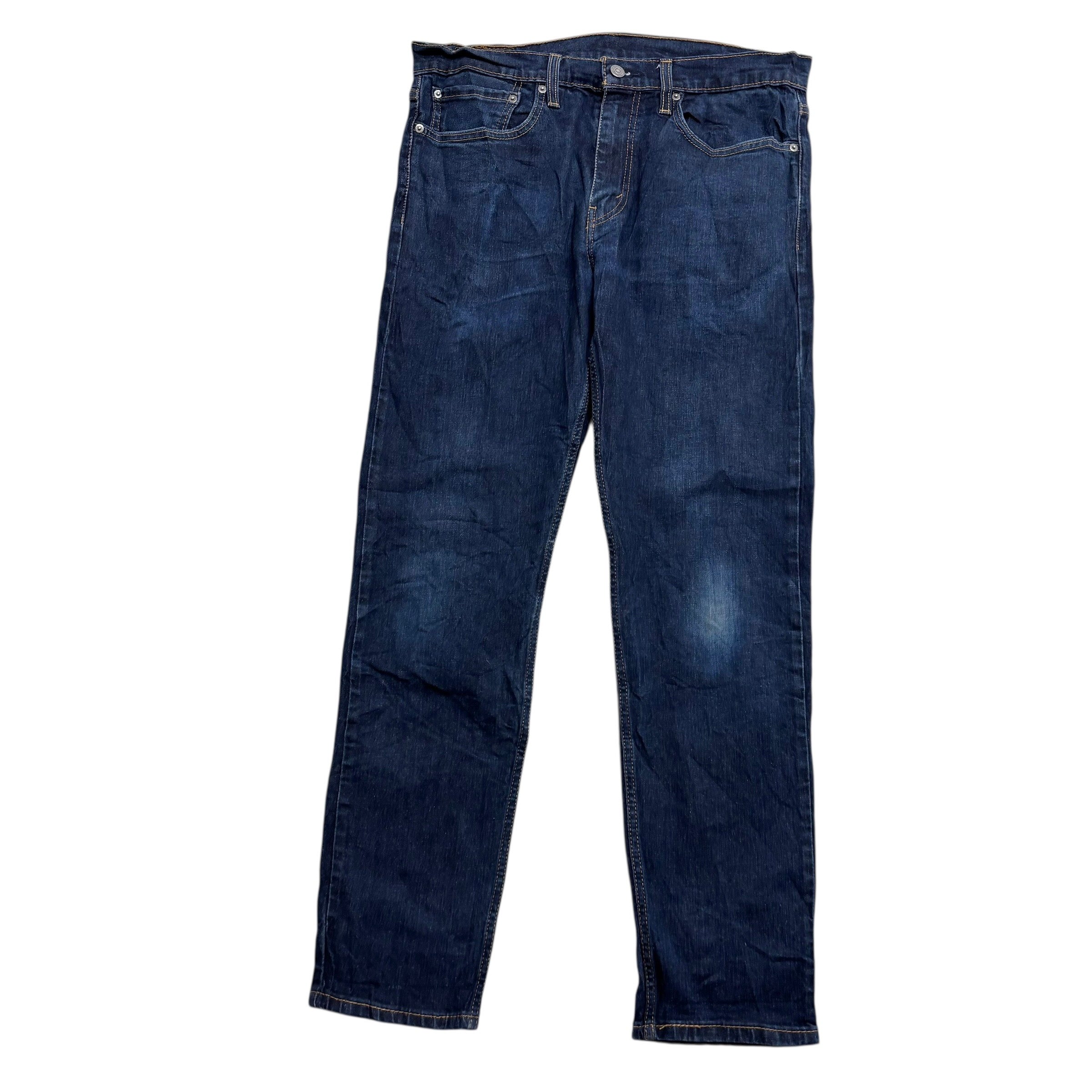 Levis 502 Jeans W34 L32 Mens Dark Blue Regular Tapered Fit Stretch Denim