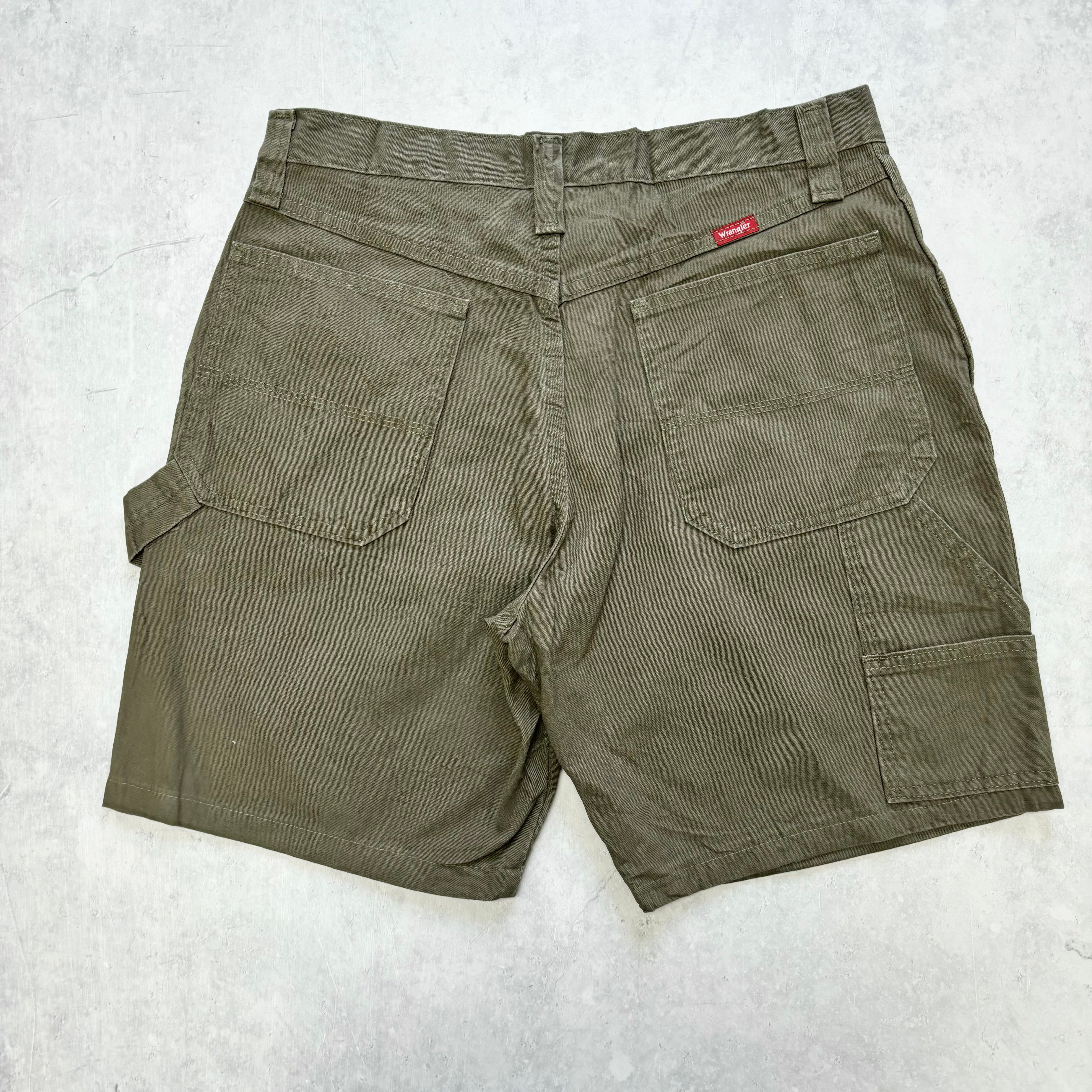 Vintage Wrangler Jorts W32 Mens Denim Shorts Olive Green Regular Fit