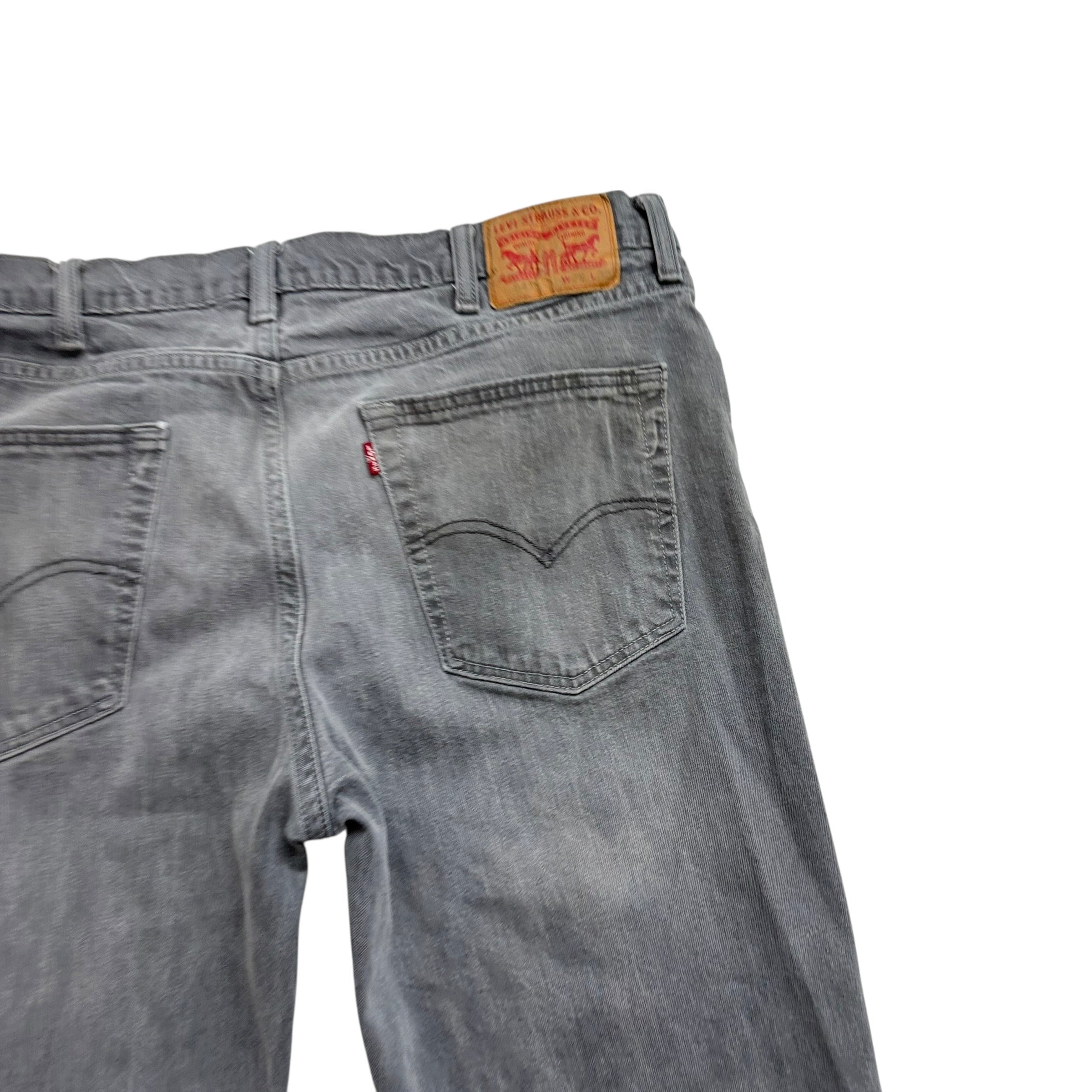 Levis 541 Jeans W38 L31 Mens Grey Athletic Tapered Fit Stretch Denim (F)