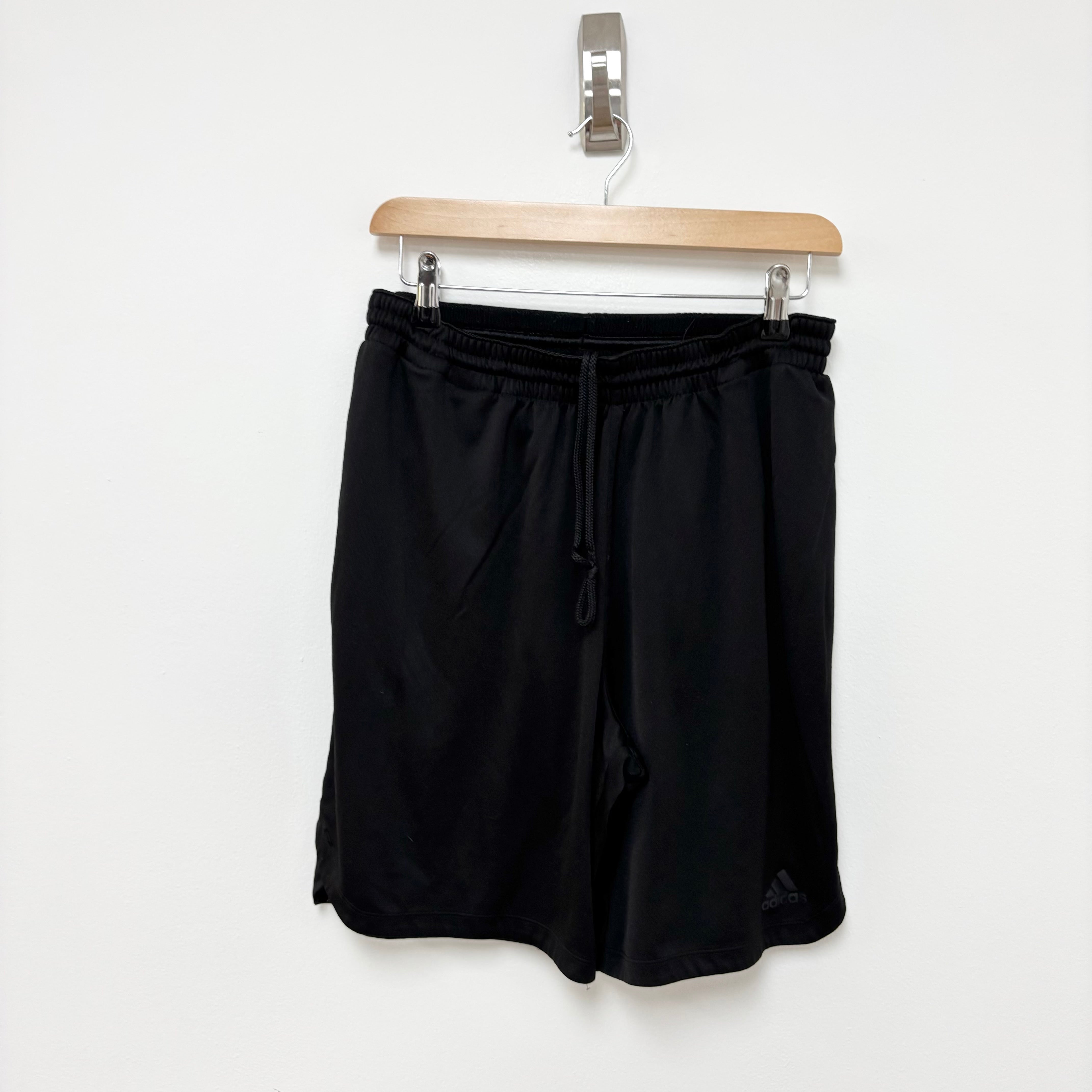 Adidas Shorts Mens Medium Black Sports Running Gym Athletic Pockets (E)