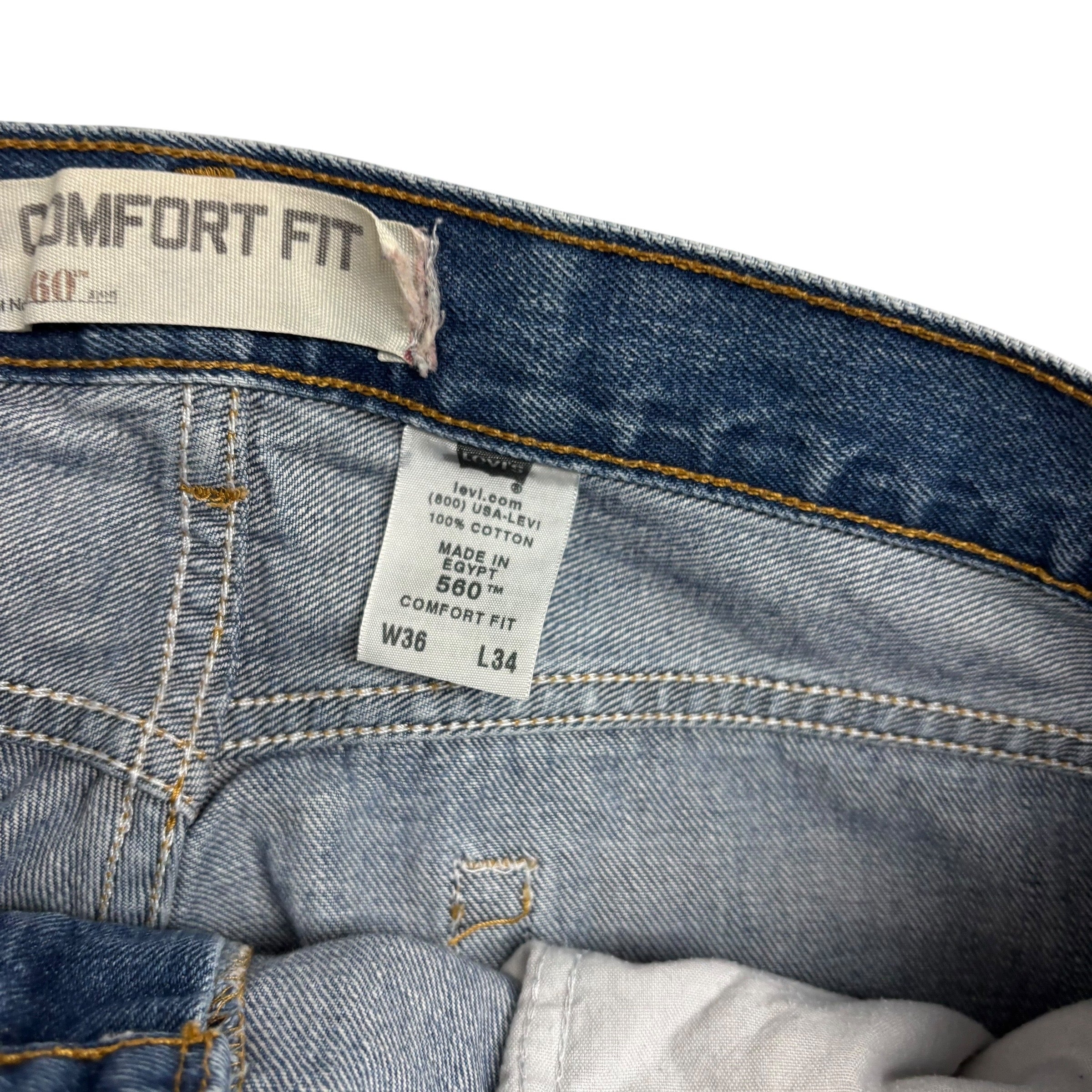 Levis 560 Jeans W36 L34 Mens Mid Blue Baggy Relaxed Comfort Vintage Denim