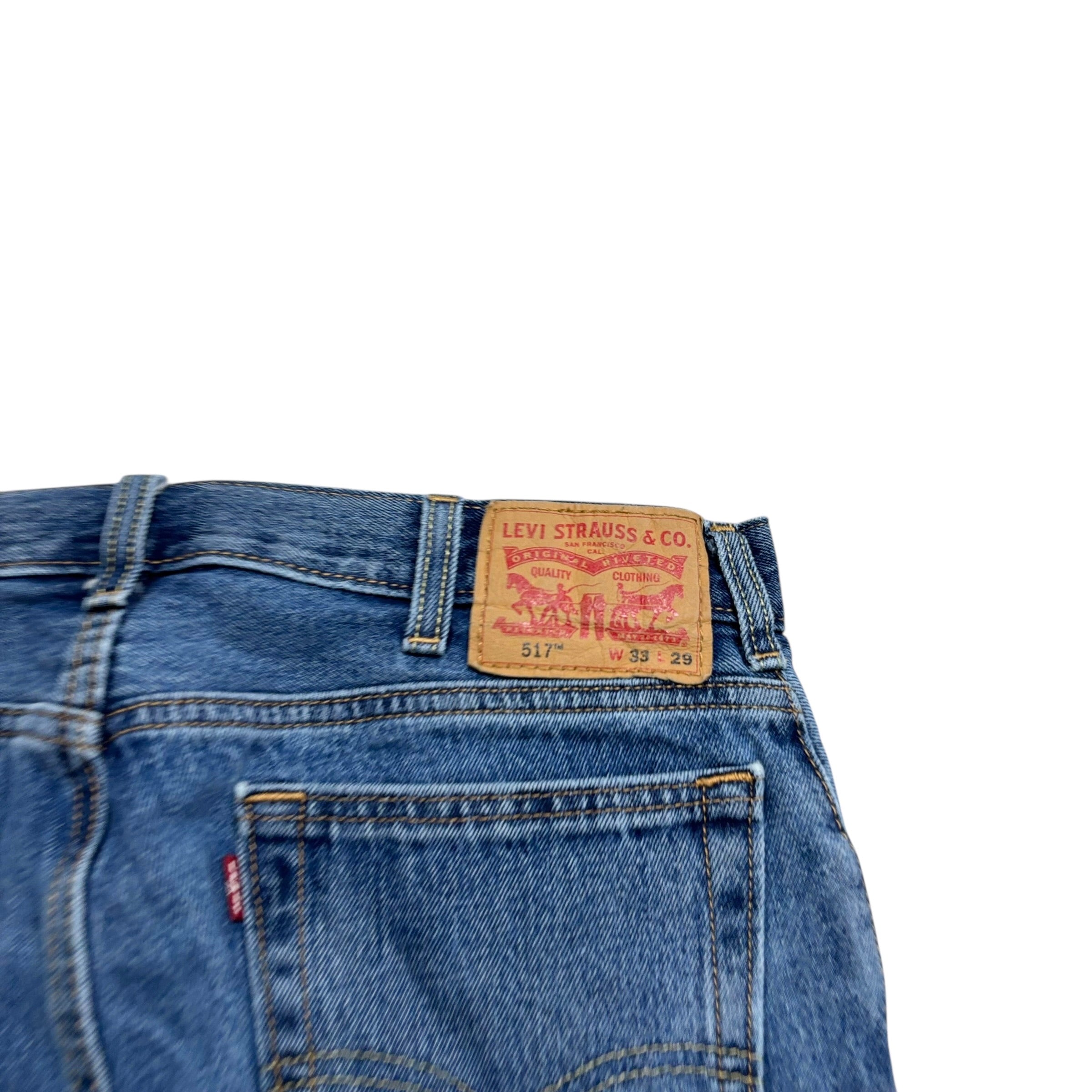 Levis 517 Jeans W33 L29 Mens Mid Blue Regular Bootcut Fit Denim (E)