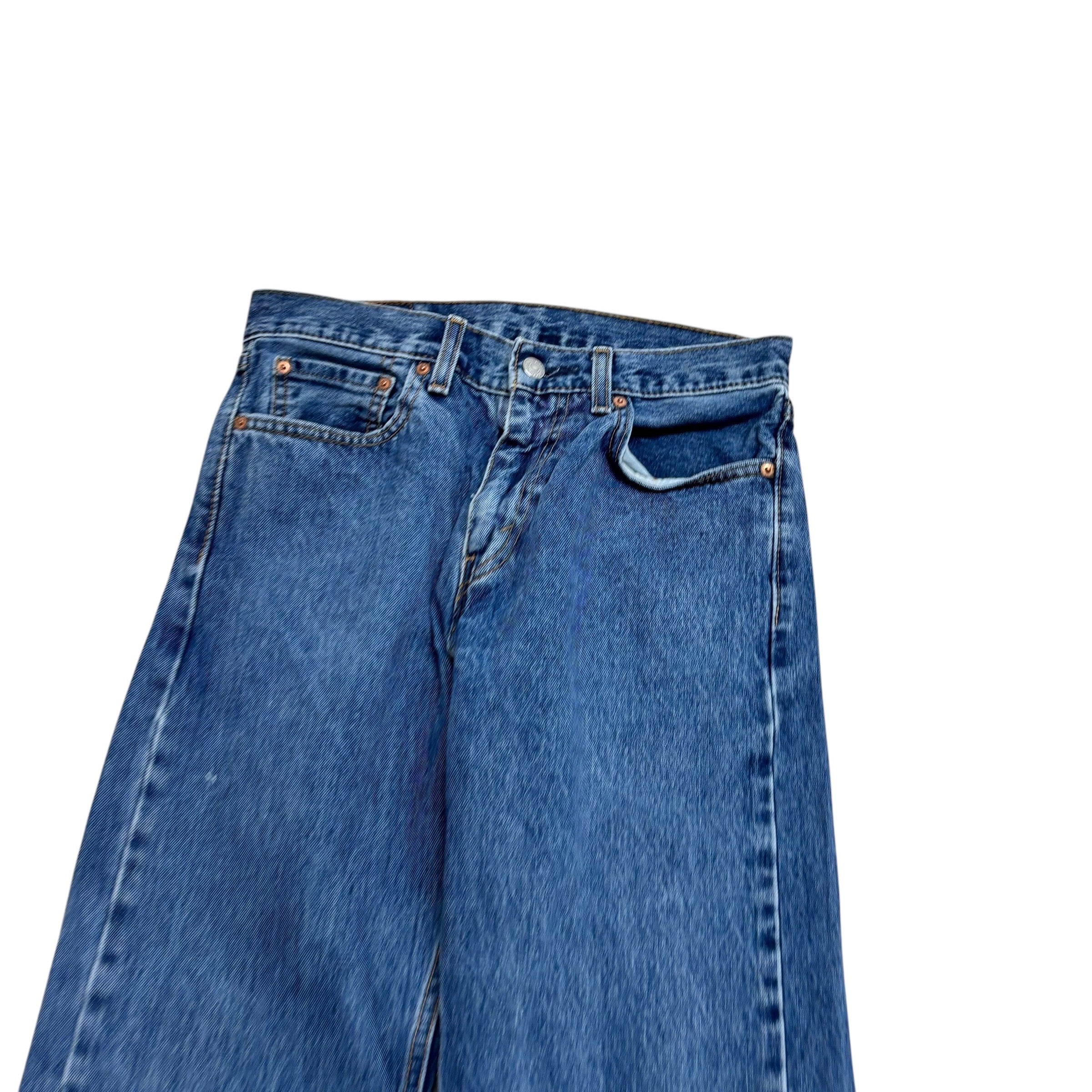 Levis 505 Jeans W29 L33 Mens Mid Blue Regular Straight Fit Denim