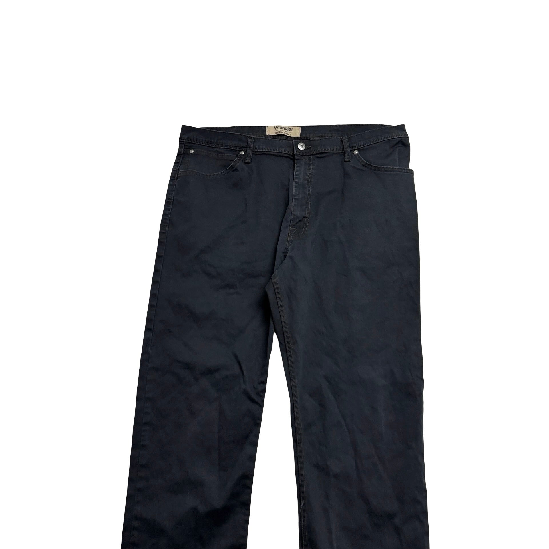 Wrangler Trousers W40 L32 Mens Black Regular Straight Fit Stretch Pants (E)