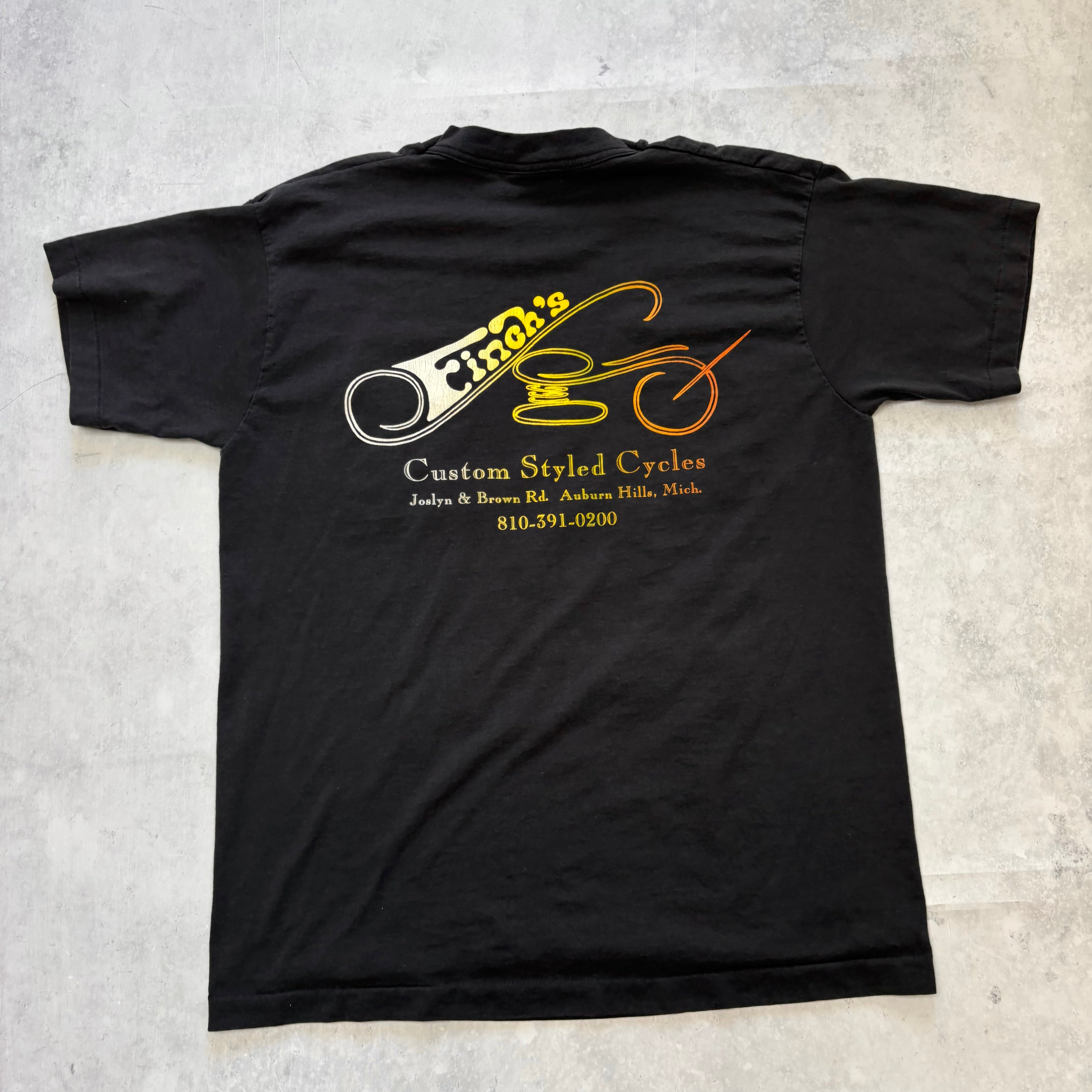 Vintage T Shirt Mens Large Black Single Stitch Graphic Print 90s USA (E)