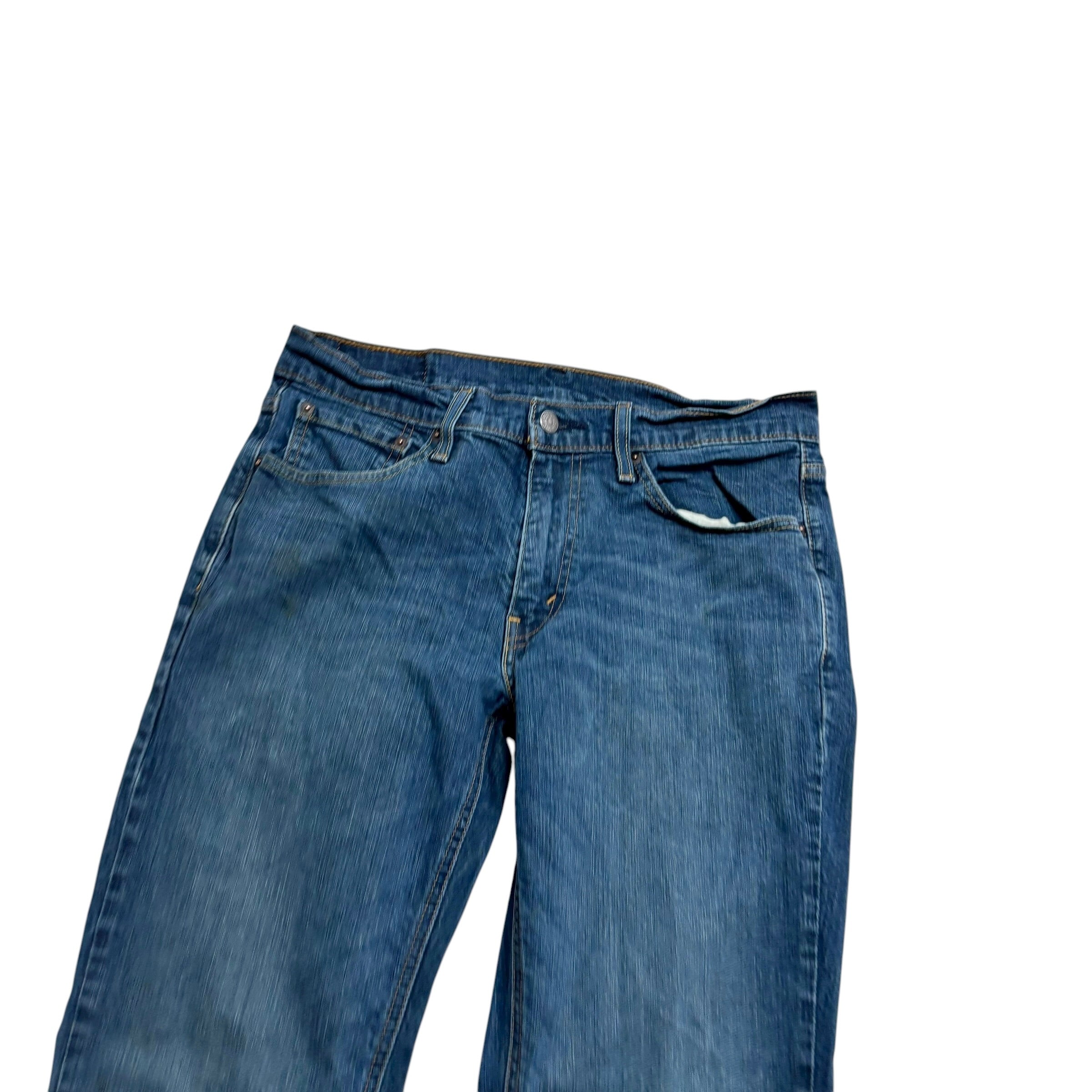 Levis 541 Jeans W32 L31 Mens Dark Blue Athletic Tapered Fit Stretch Denim (F)