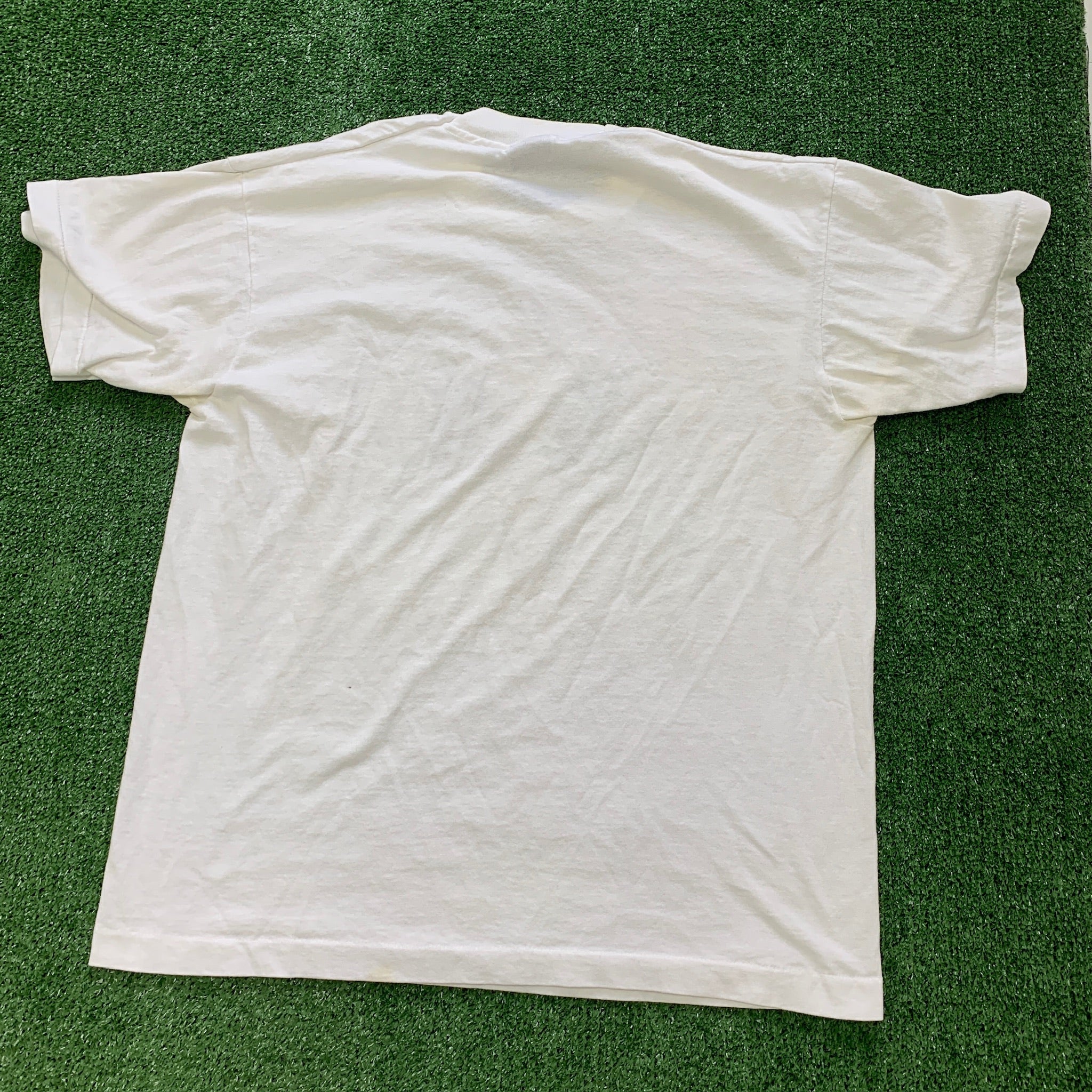 Vintage T Shirt Mens Medium White Single Stitch Graphic Print 90s USA