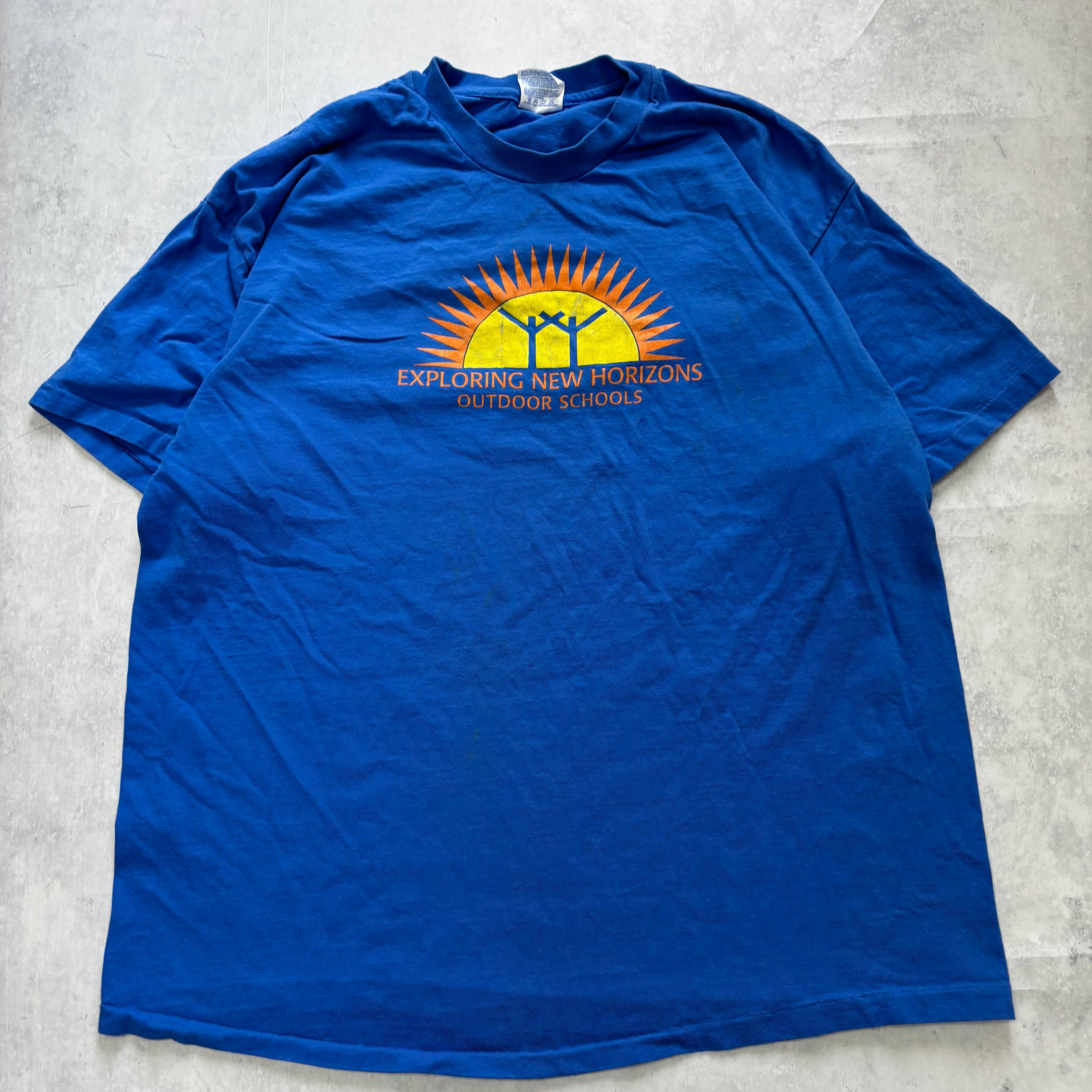 Vintage T Shirt Mens XXL Blue Single Stitch Graphic Print 90s Beefy-T
