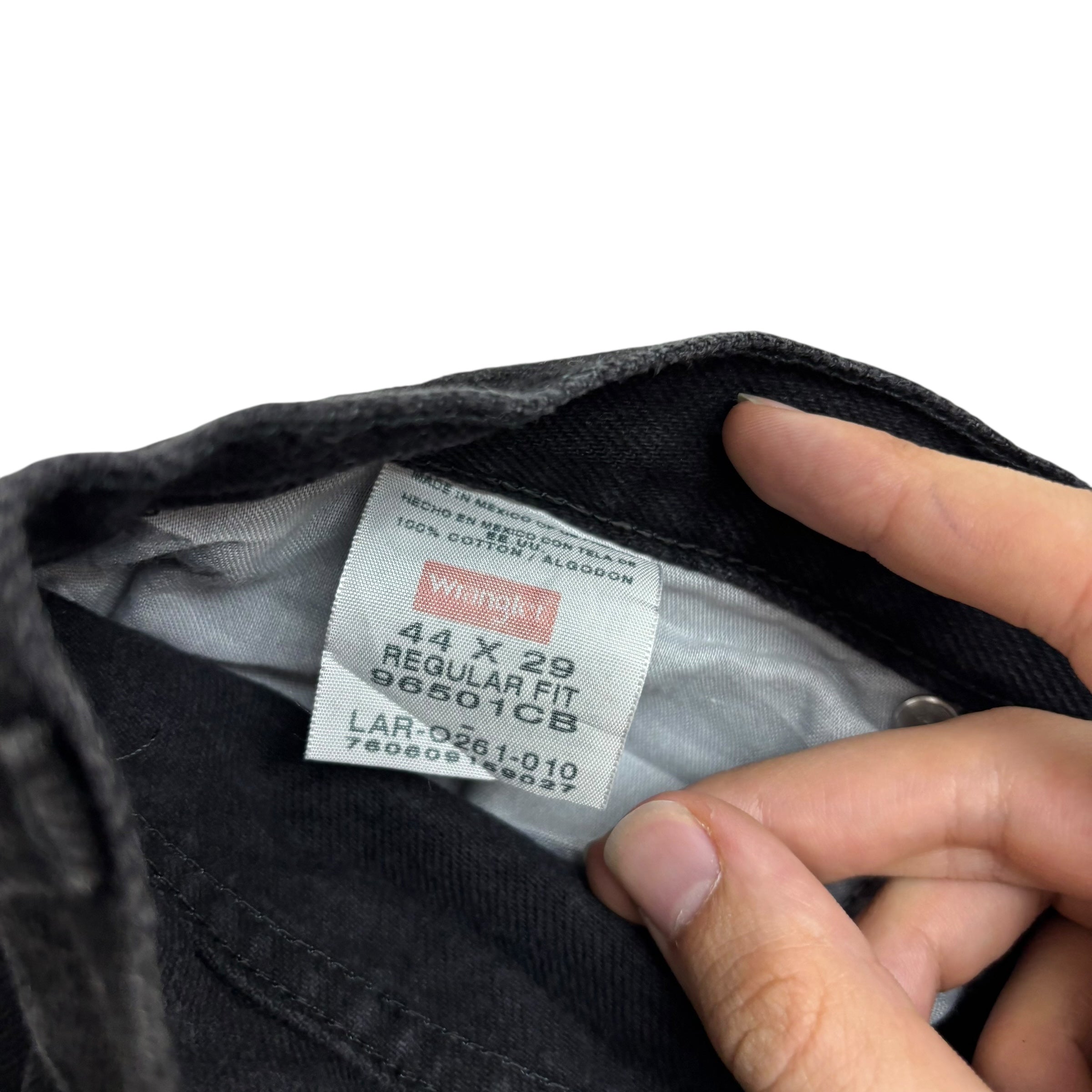 Wrangler Jeans W44 L29 Mens Black Regular Straight Fit Denim (E)