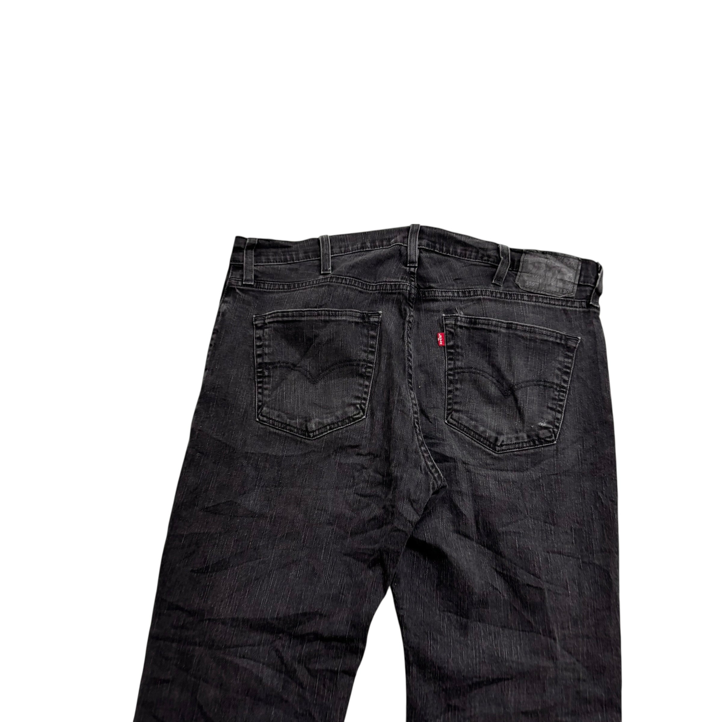 Levis 559 Jeans W38 L30 Mens Black Relaxed Straight Fit Stretch Denim