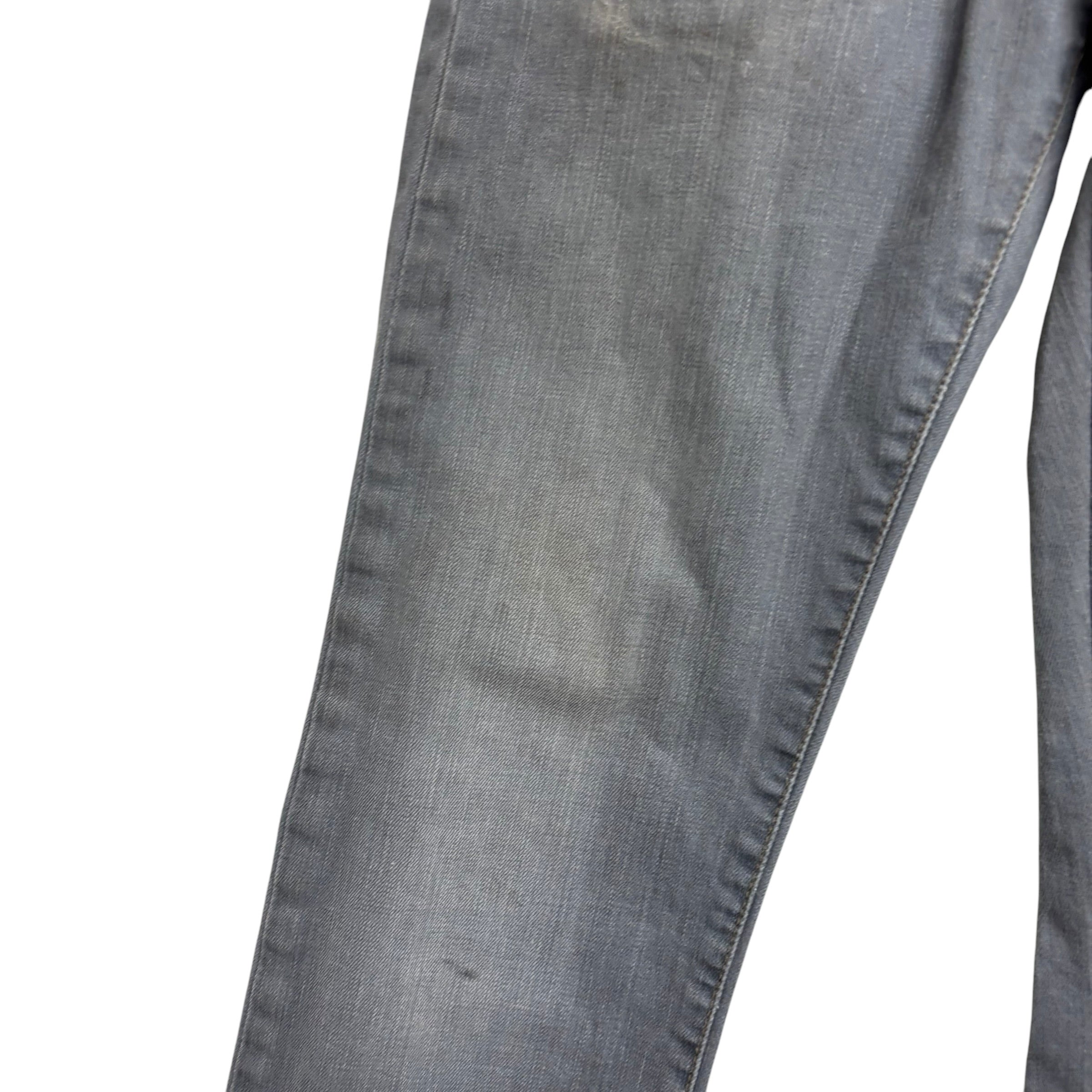 Levis 504 Jeans W30 L31 Mens Grey Regular Straight Fit Stretch Denim (F)