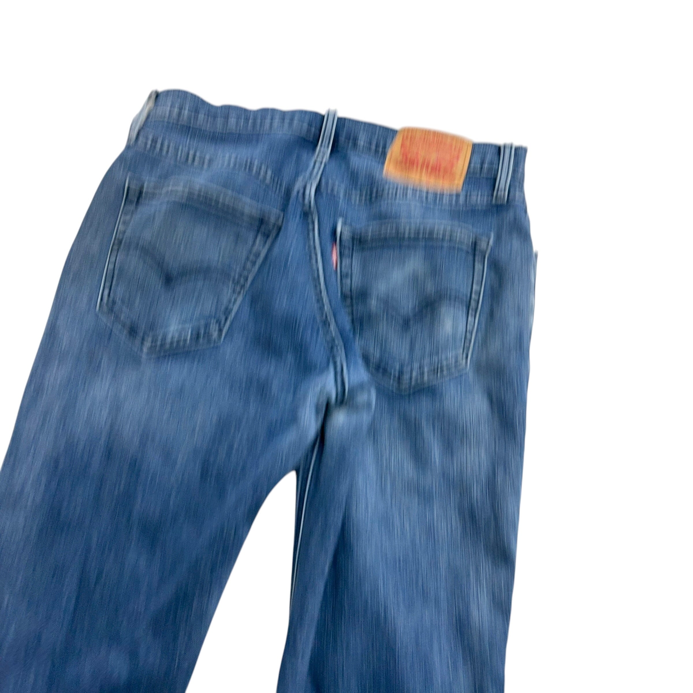 Levis 541 Jeans W30 L31 Mens Navy Blue Athletic Tapered Fit Stretch Denim (F)