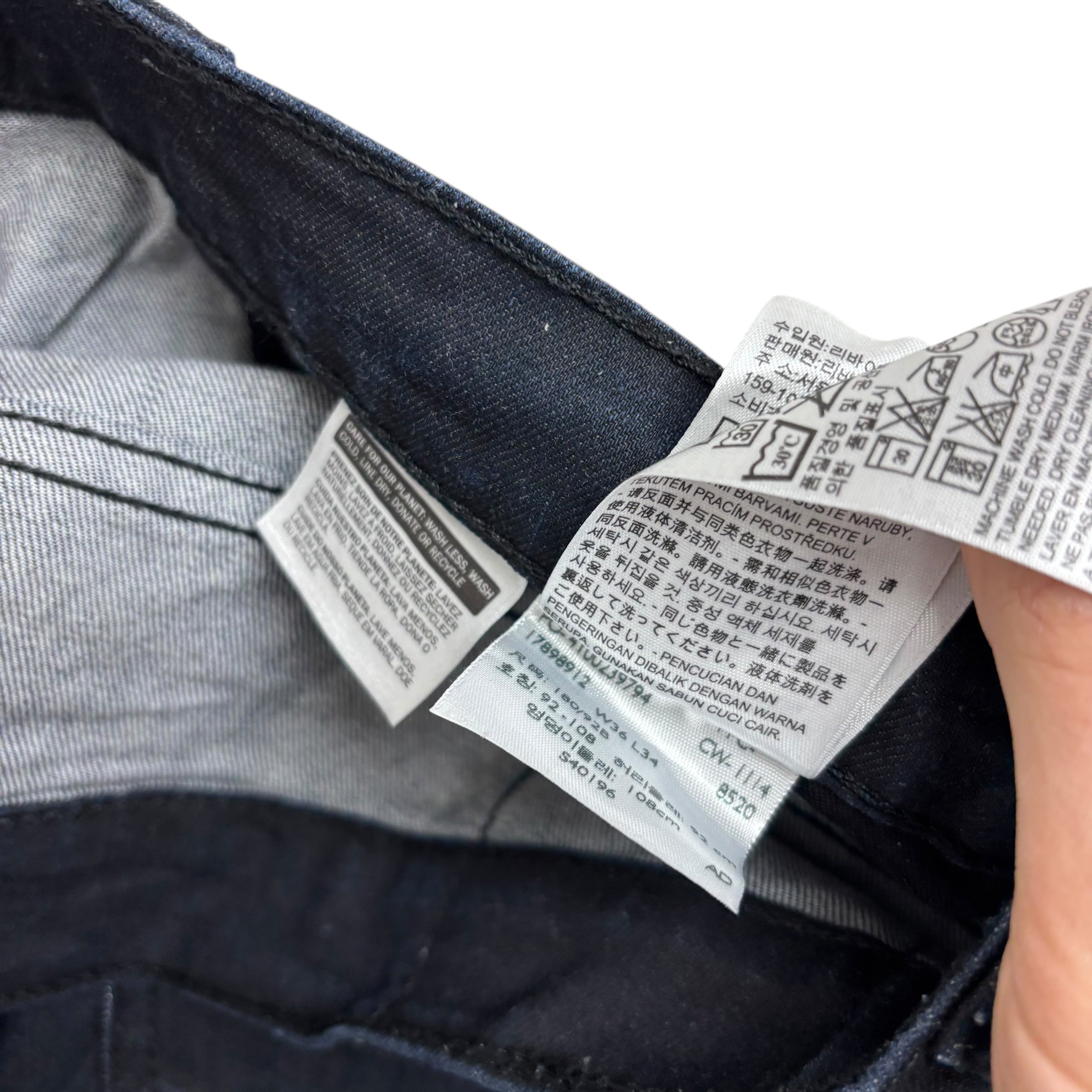 Levis 569 Jeans W36 L34 Mens Navy Blue Relaxed Straight Fit Stretch Denim