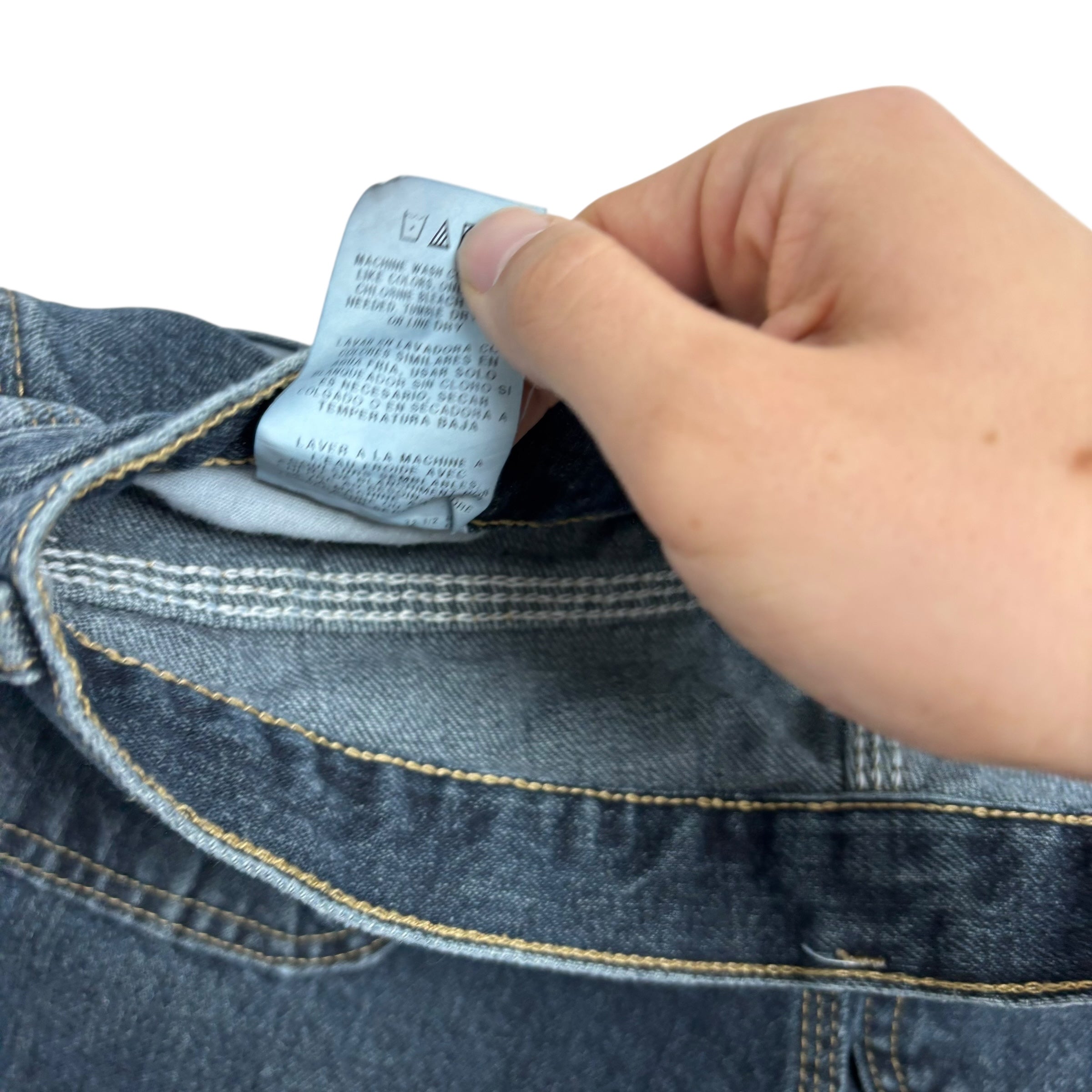 Wrangler Carpenter Jeans W32 L32 Mens Dark Blue Relaxed Straight Fit Vintage (E)