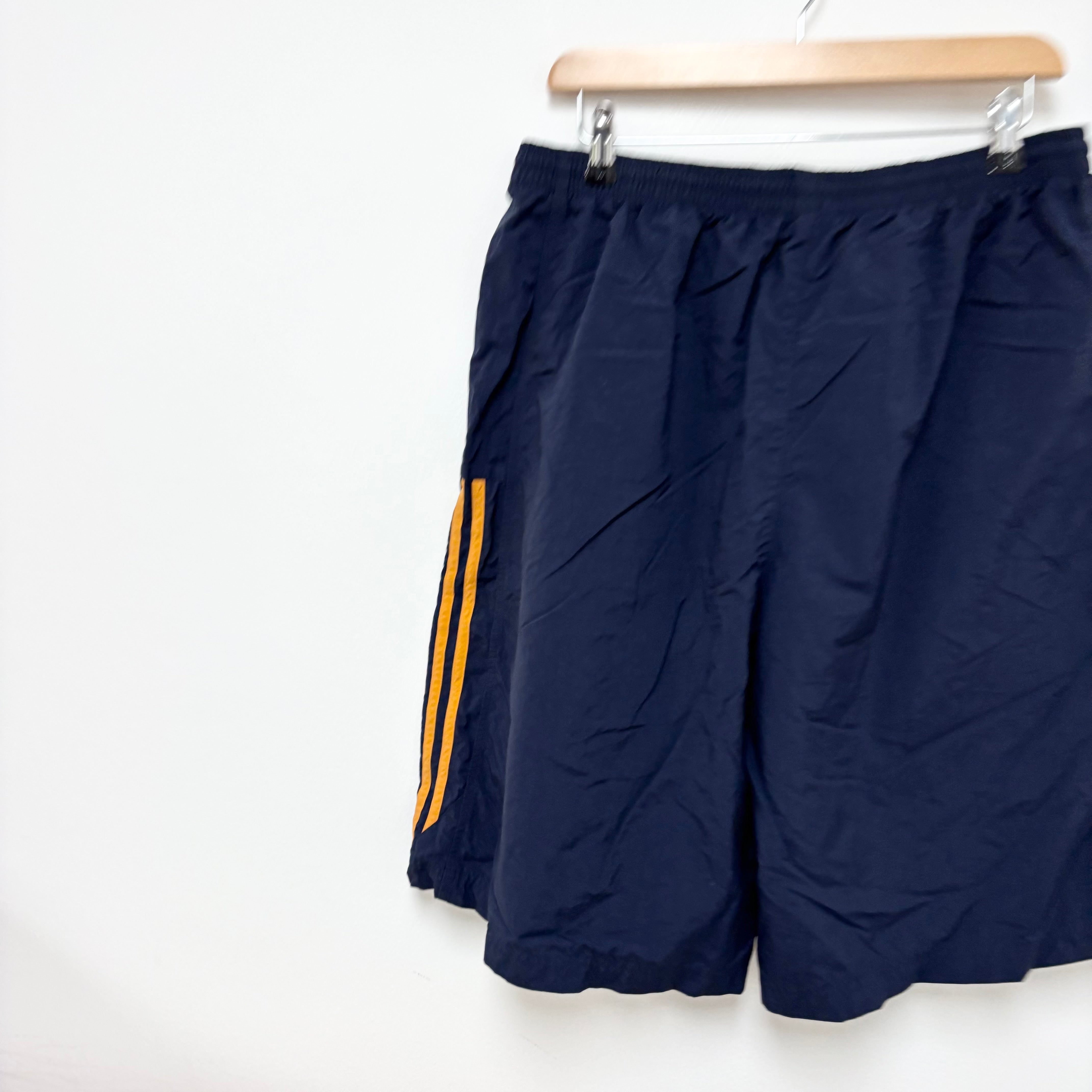 Adidas Shorts Mens XL Navy Blue Sports Running Gym Athletic Pockets (E)