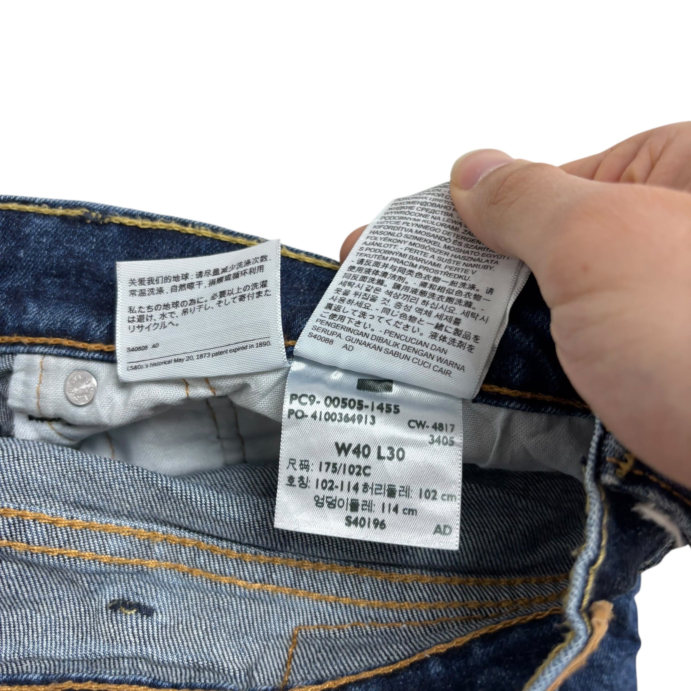 Levis 505 Jeans W40 L30 Mens Mid Blue Regular Straight Fit Stretch Denim